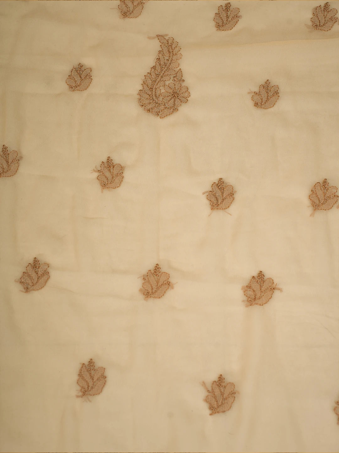 Ada Hand Embroidered Fawn Georgette Lucknowi Chikankari Unstitched Suit Piece A211286