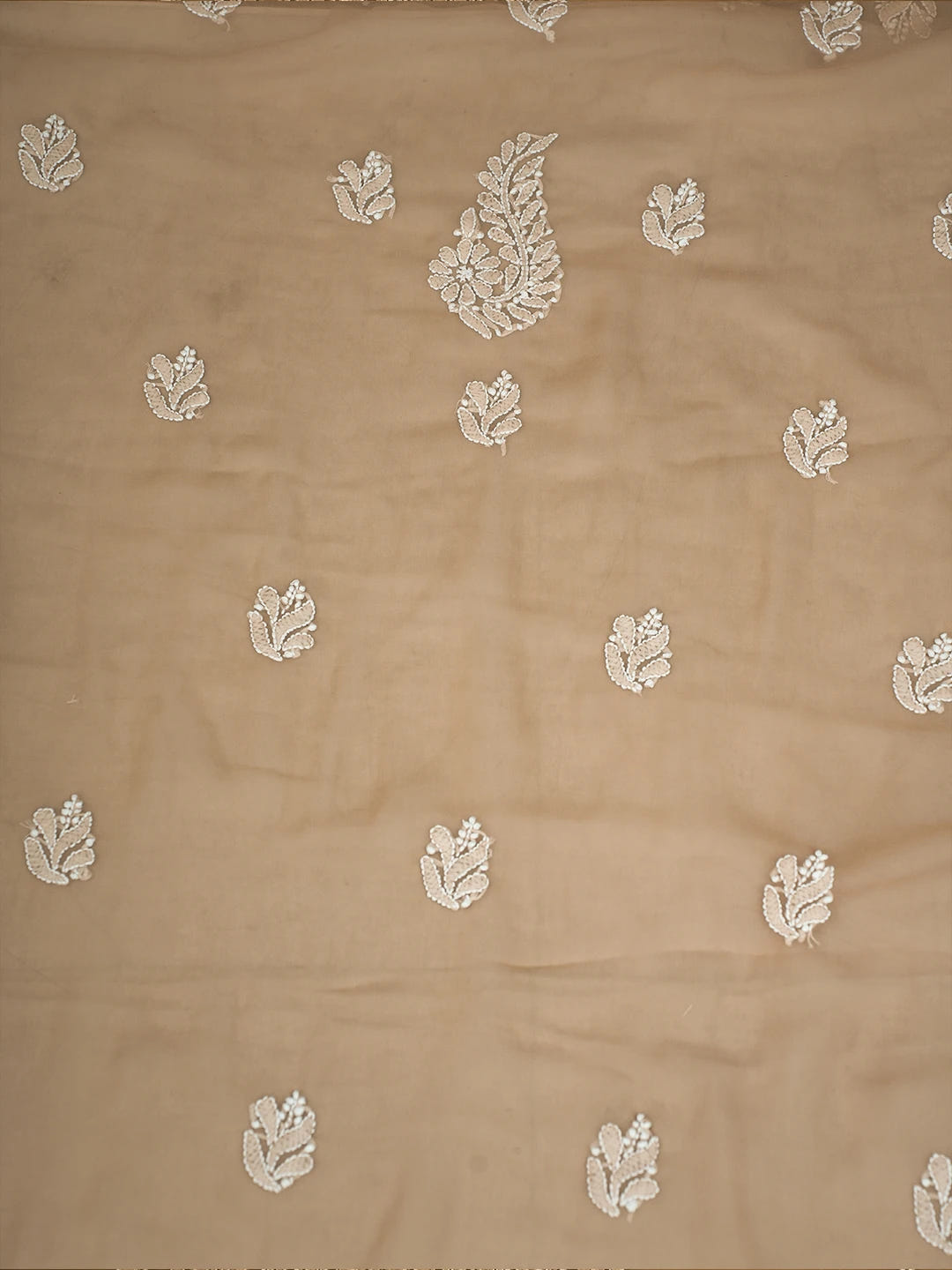 Ada Hand Embroidered Fawn Georgette Lucknowi Chikankari Unstitched Suit Piece A211297