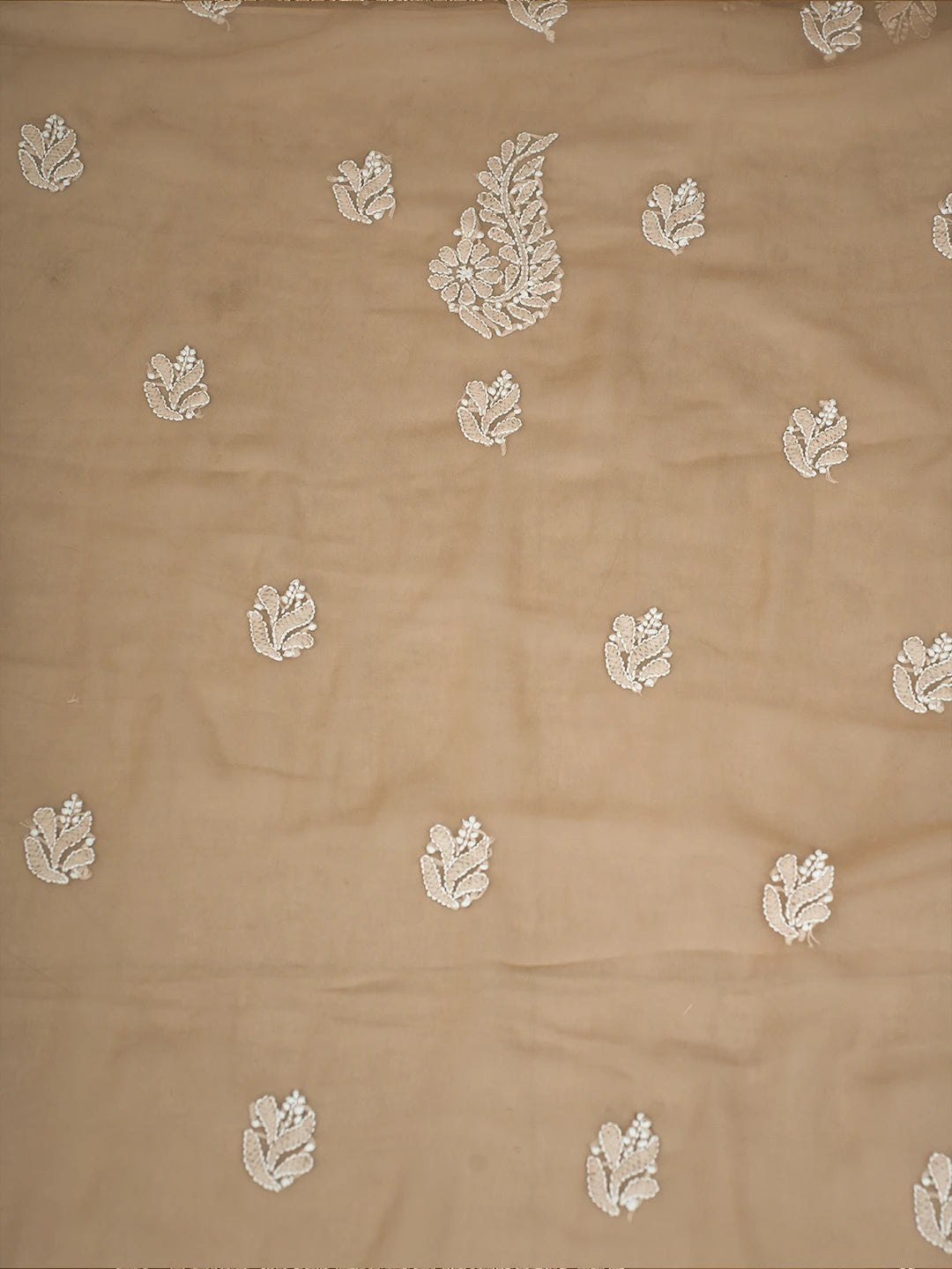 Ada Hand Embroidered Fawn Georgette Lucknowi Chikankari Unstitched Suit Piece A211297