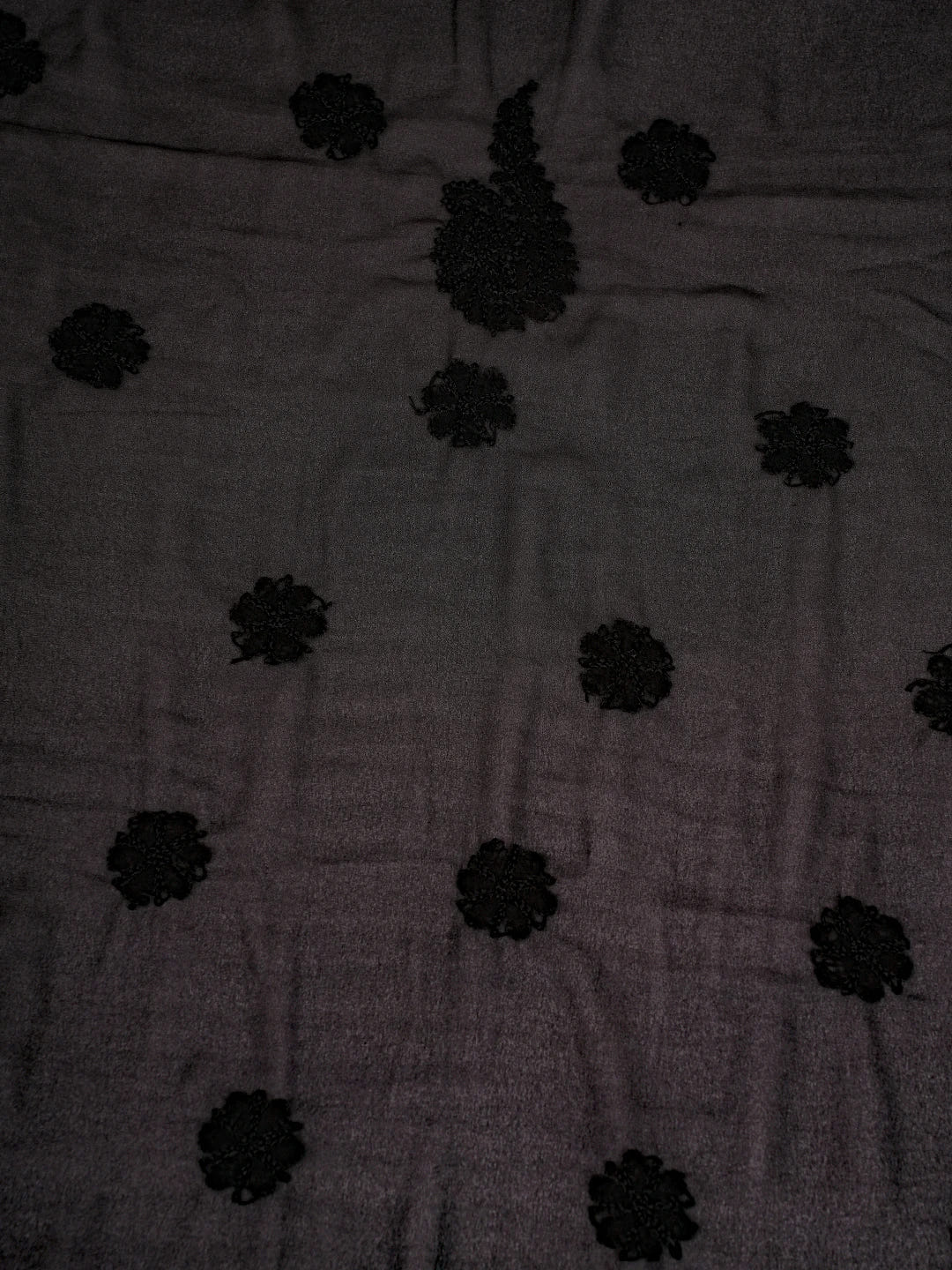 Ada Hand Embroidered Black Georgette Lucknowi Chikankari Unstitched Suit Piece A211318
