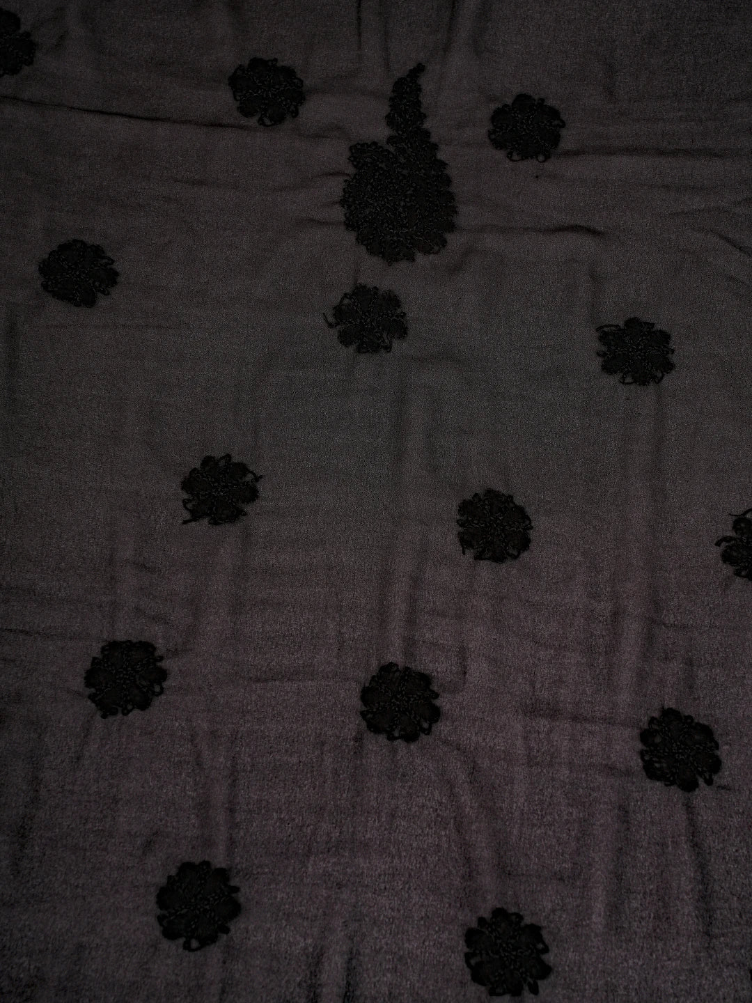 Ada Hand Embroidered Black Georgette Lucknowi Chikankari Unstitched Suit Piece A211318