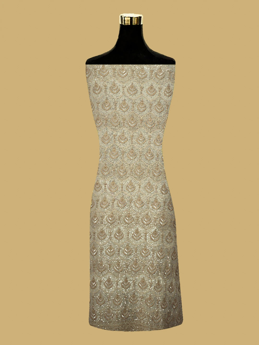 Ada Hand Embroidered Off White Pure Georgette Lucknowi Chikankari Unstitched Kurta Dupatta Set With Sequinned Work 01A604612
