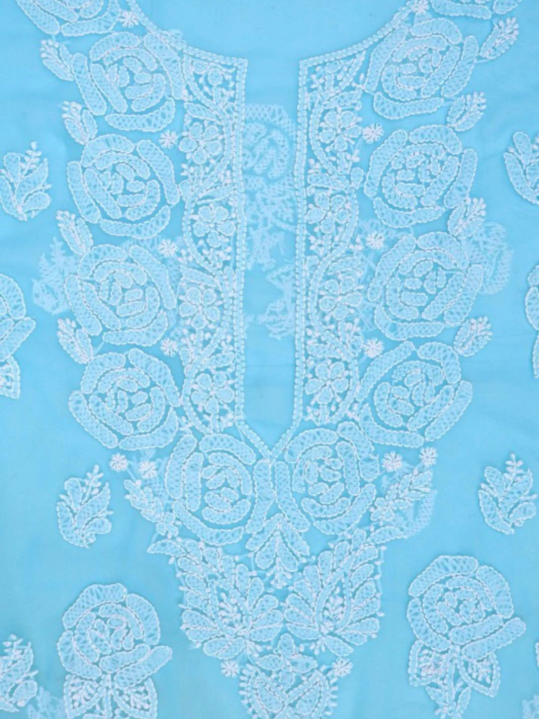 Ada Hand Embroidered Blue Georgette Lucknowi Chikankari Unstitched Suit Piece A211212