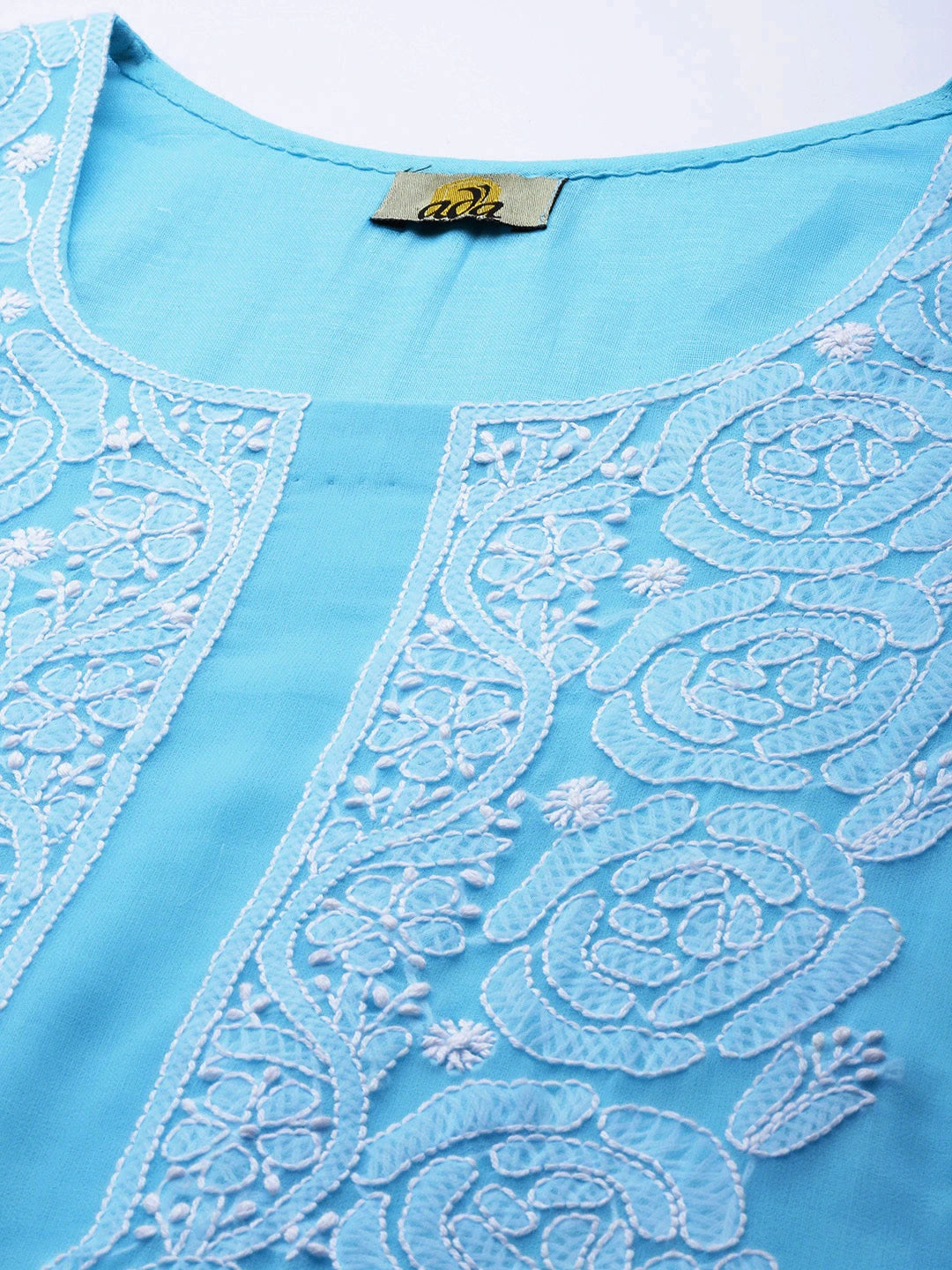 Ada Hand Embroidered Blue Georgette Lucknowi Chikankari Unstitched Suit Piece A211212