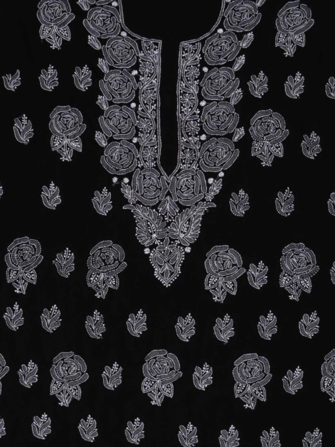Ada Hand Embroidered Black Georgette Lucknowi Chikan Unstitched Suit Piece A211214
