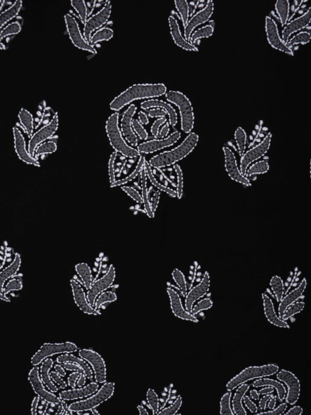Ada Hand Embroidered Black Georgette Lucknowi Chikan Unstitched Suit Piece A211214