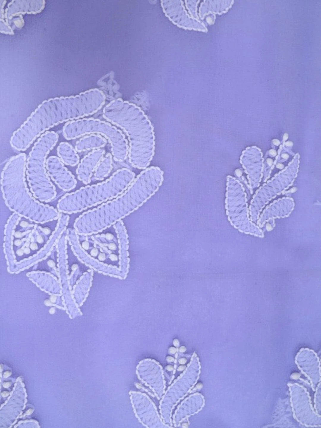 Ada Hand Embroidered Mauve Georgette Lucknowi Chikan Unstitched Suit Piece A211221