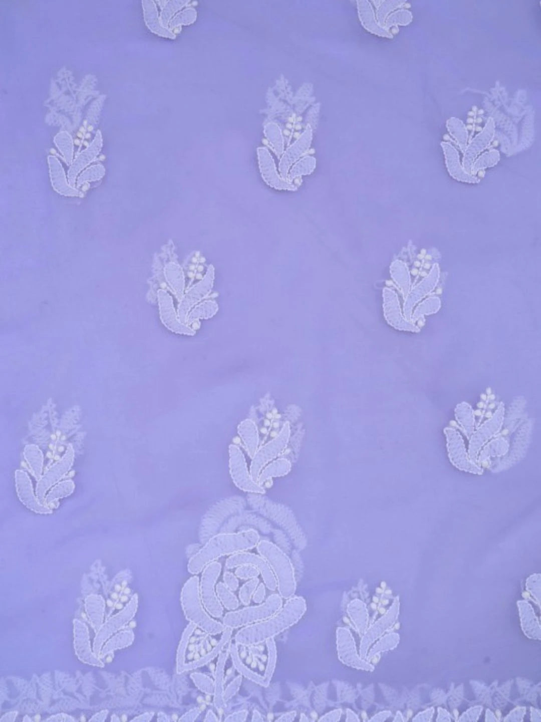 Ada Hand Embroidered Mauve Georgette Lucknowi Chikan Unstitched Suit Piece A211221