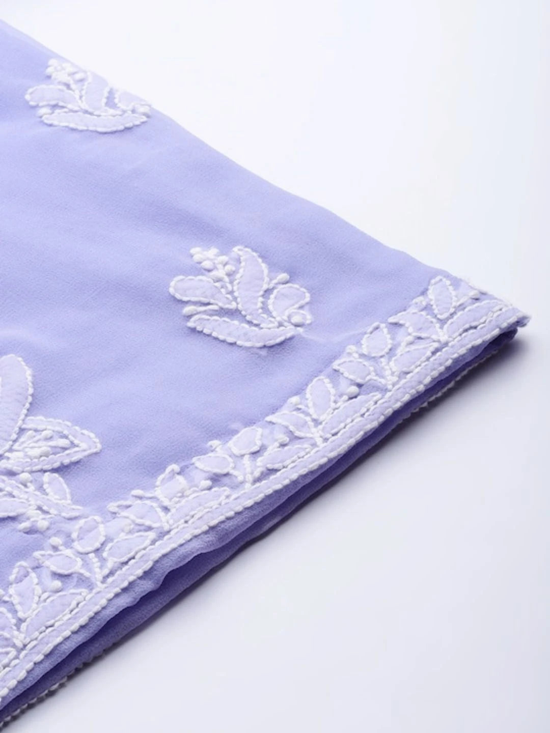 Ada Hand Embroidered Mauve Georgette Lucknowi Chikan Unstitched Suit Piece A211221