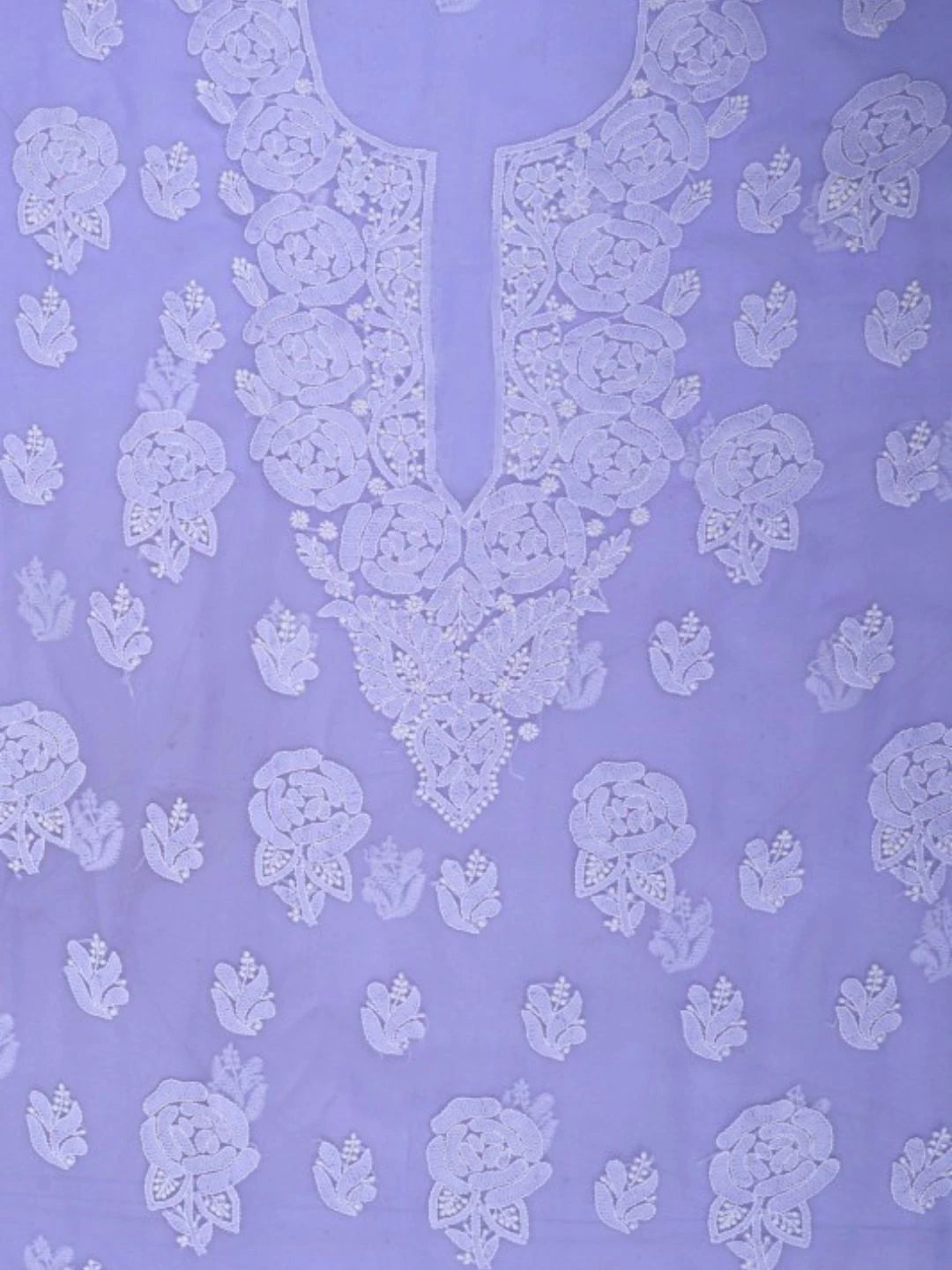 Ada Hand Embroidered Mauve Georgette Lucknowi Chikan Unstitched Suit Piece A211221