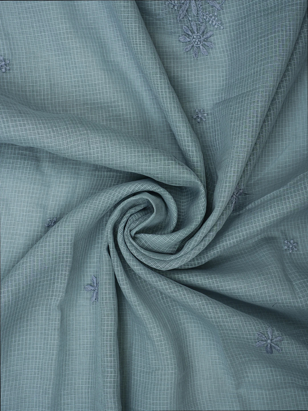 Ada Hand Embroidered Cadet Grey Kota Lucknowi Chikankari Dupatta 01A692766