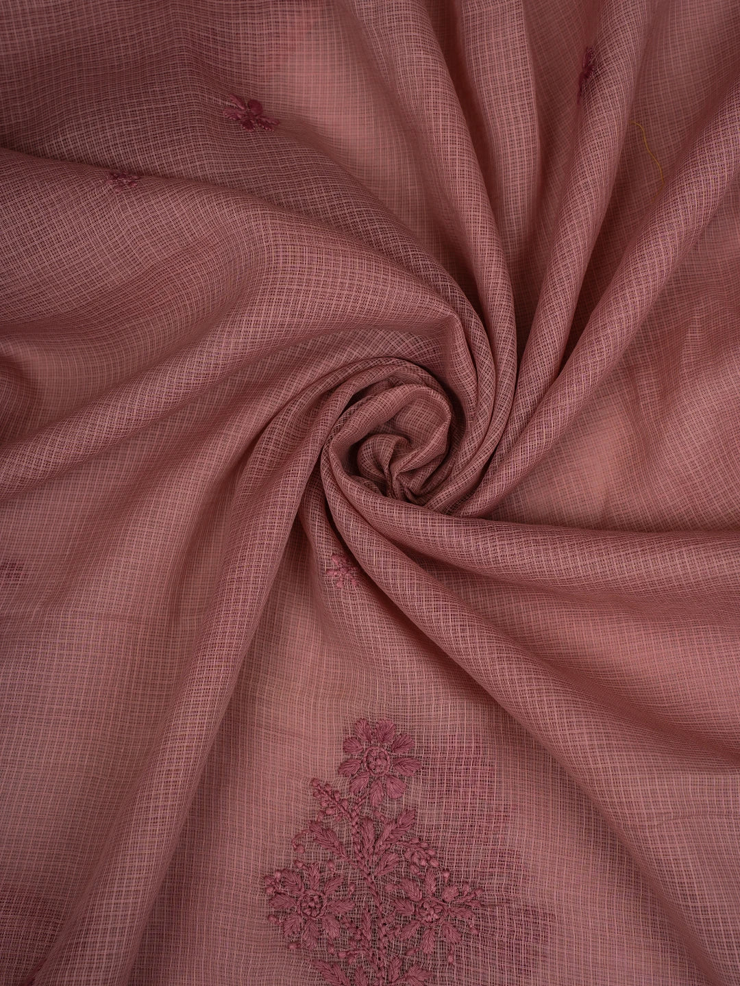 Ada Hand Embroidered Dusty Peach Kota Lucknowi Chikankari Dupatta 01A692767