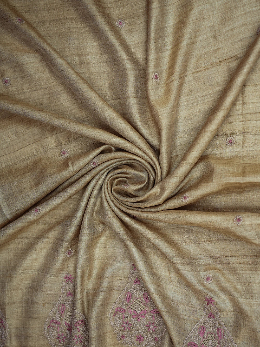 Ada Hand Embroidered Fawn Silk Lucknowi Chikankari Dupatta 01A728618