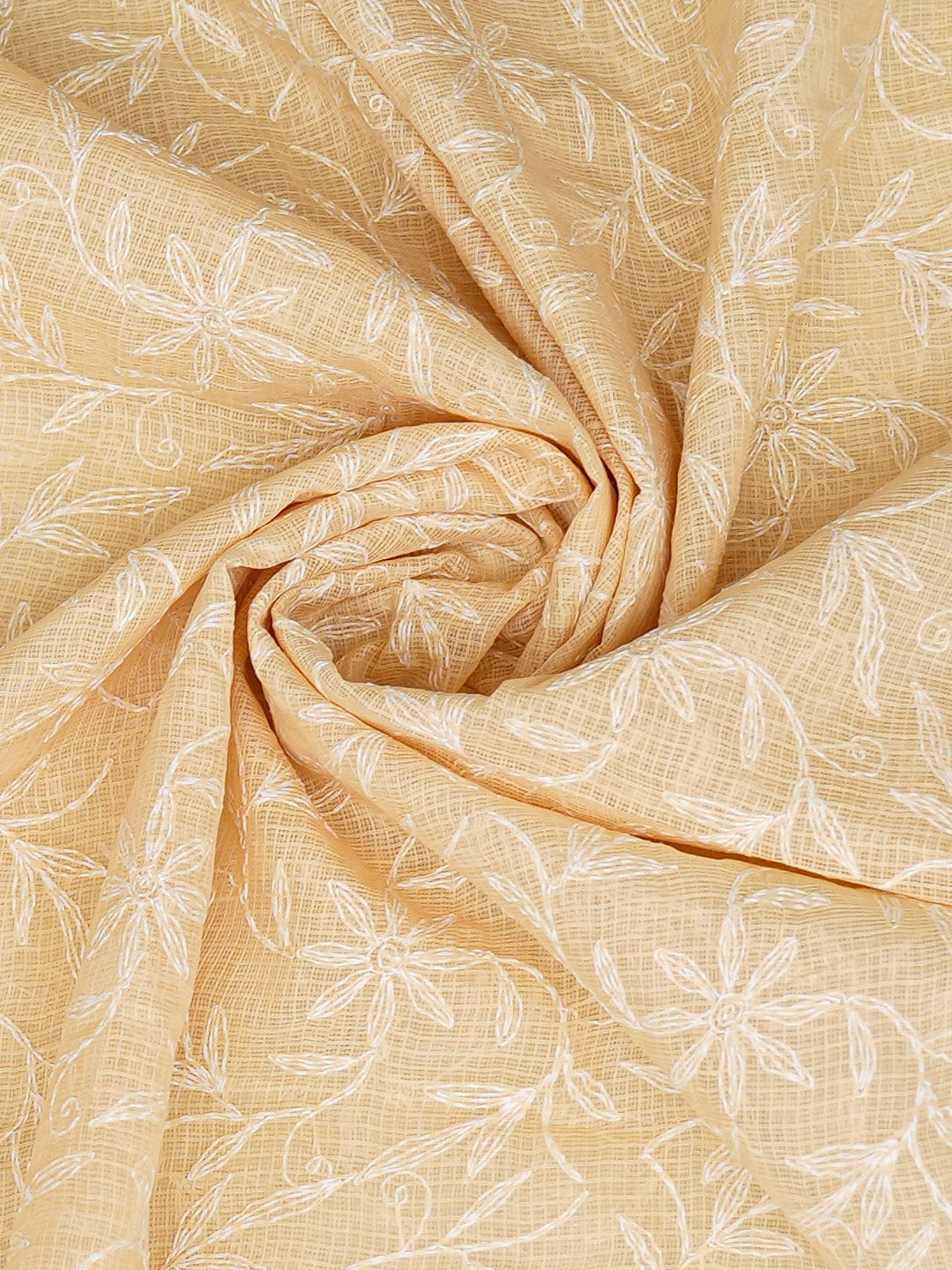 Ada Hand Embroidered Light Fawn Kota Lucknowi Chikankari Dupatta 01A720769