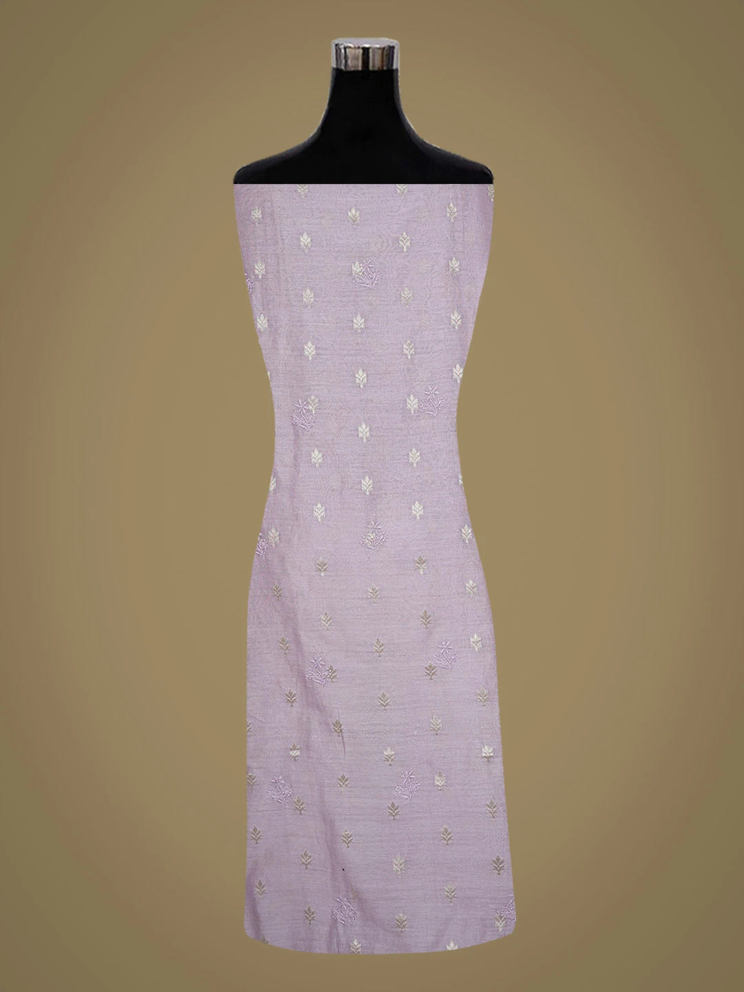 Ada Hand Embroidered Lavender Chanderi Lucknowi Chikankari Unstitched Kurta Dupatta Set 01A729070