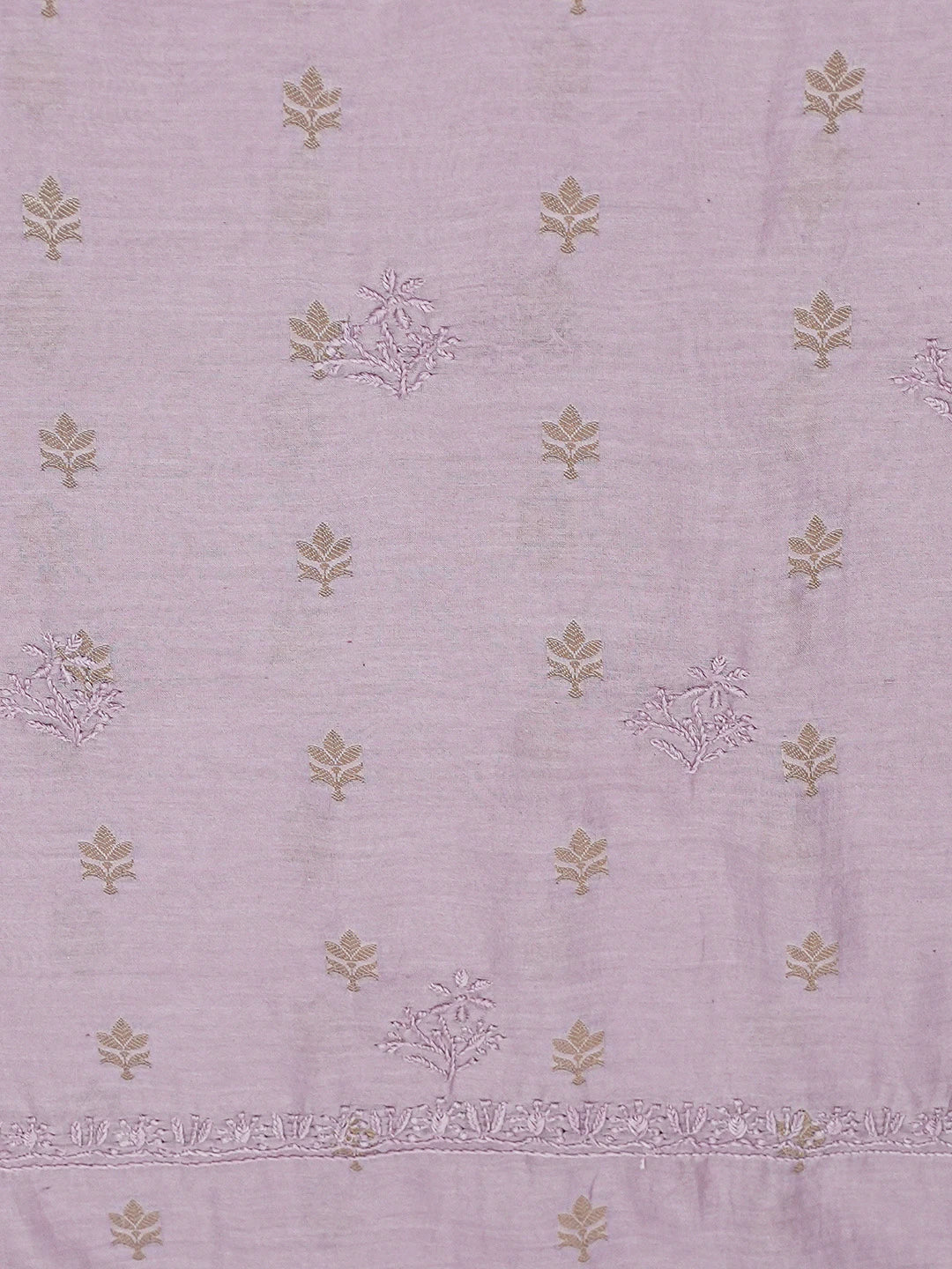 Ada Hand Embroidered Lavender Chanderi Lucknowi Chikankari Unstitched Kurta Dupatta Set 01A729070
