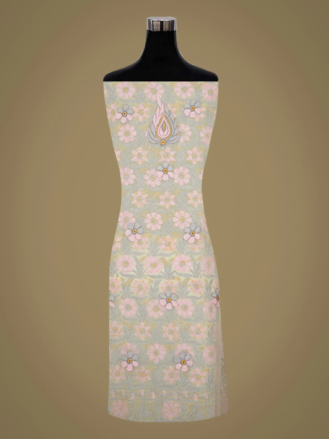 Ada Hand Embroidered Lemon Georgette Lucknowi Chikankari Unstitched Suit Piece 01A726767