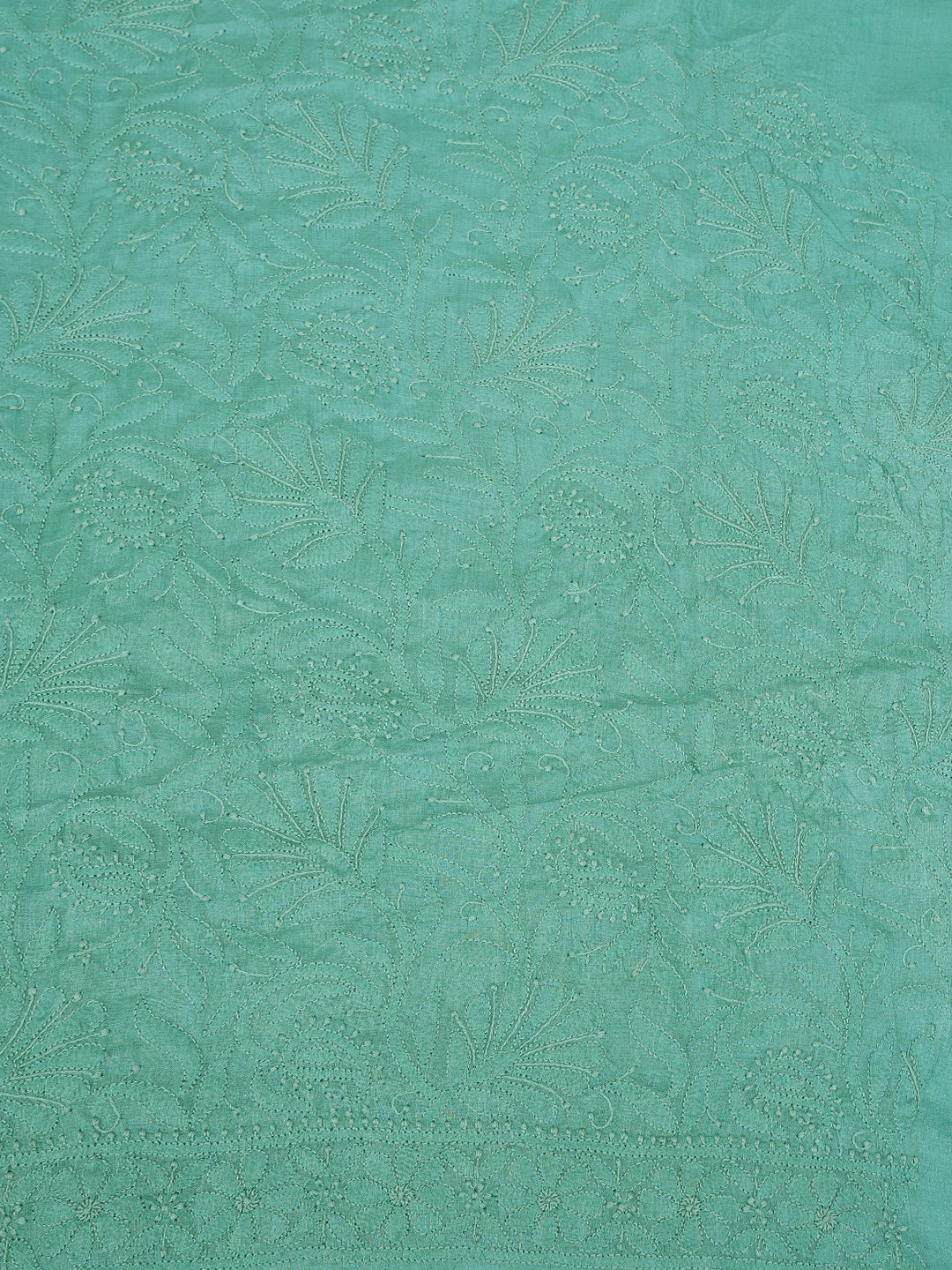 Ada Hand Embroidered Light Blue Silk Lucknowi Chikankari Unstitched Kurta Dupatta Set 01A729199