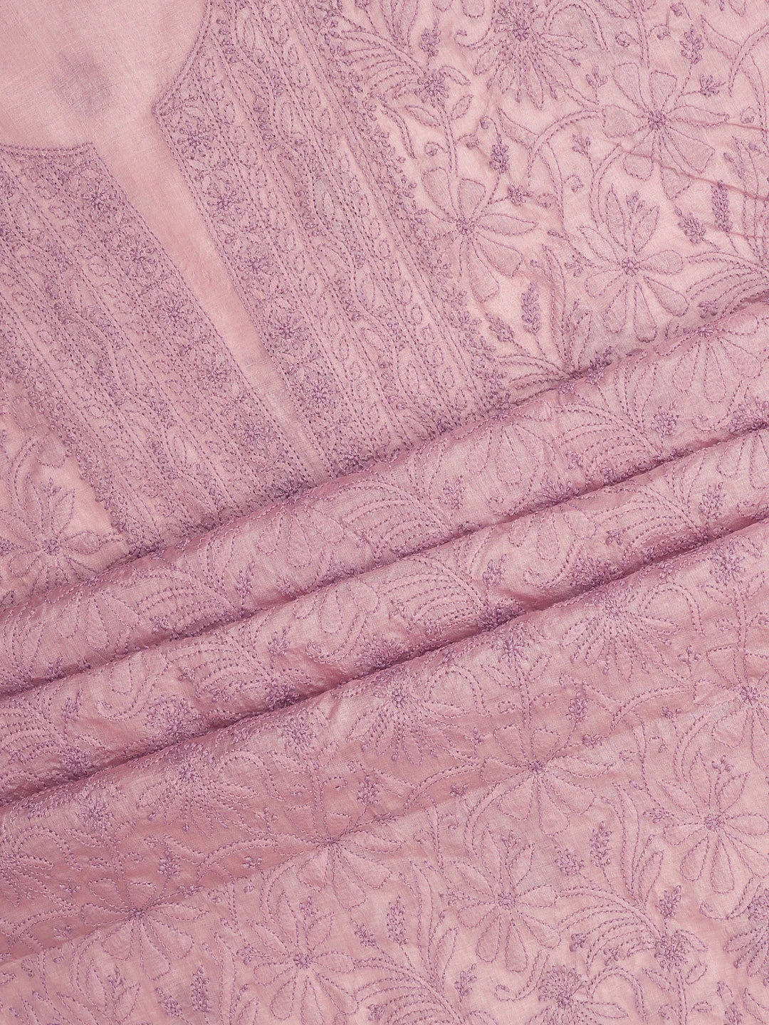 Ada Hand Embroidered Lavender Silk Lucknowi Chikankari Unstitched Suit Piece 01A702977