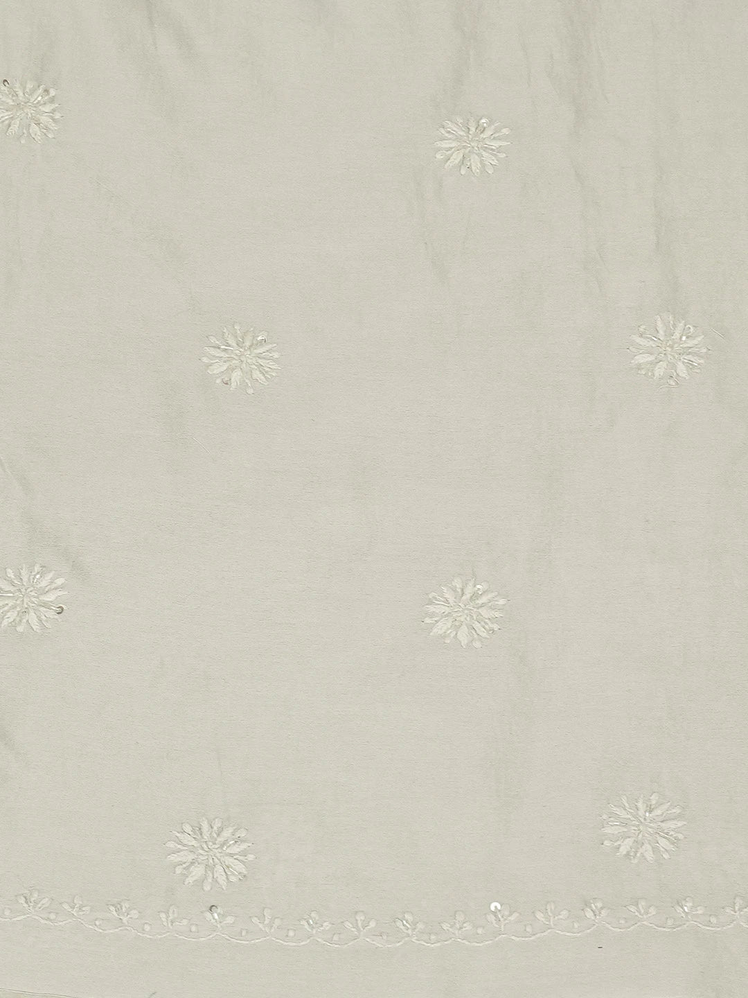Ada Hand Embroidered Ash Grey Chanderi Lucknowi Chikankari Unstitched Kurta Dupatta Set With Cutdana Work 01A552429