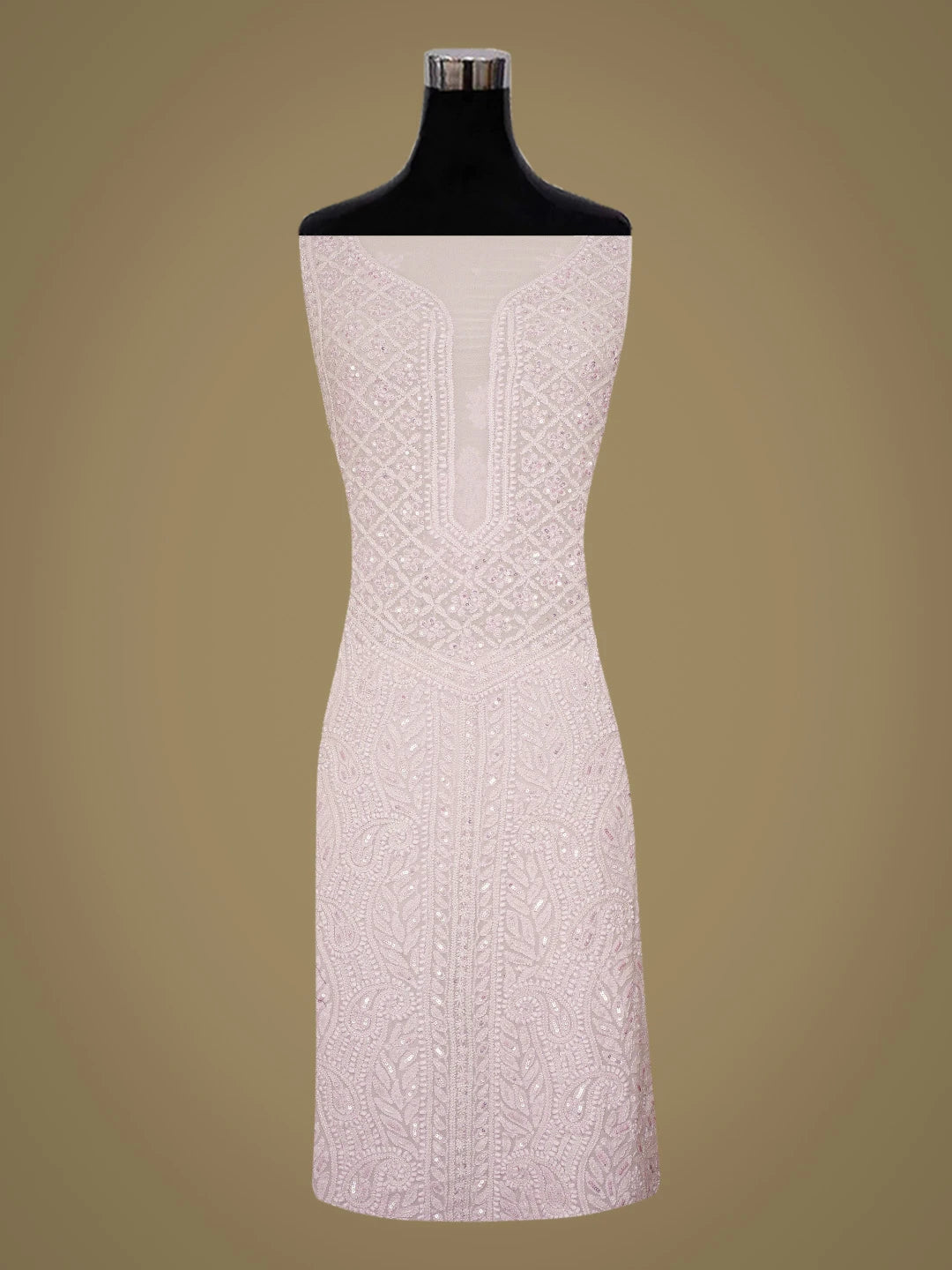 Ada Hand Embroidered Lavender Viscose Georgette Lucknowi Chikankari Unstitched Kurta Dupatta Set With Cutdana Work 01A685181