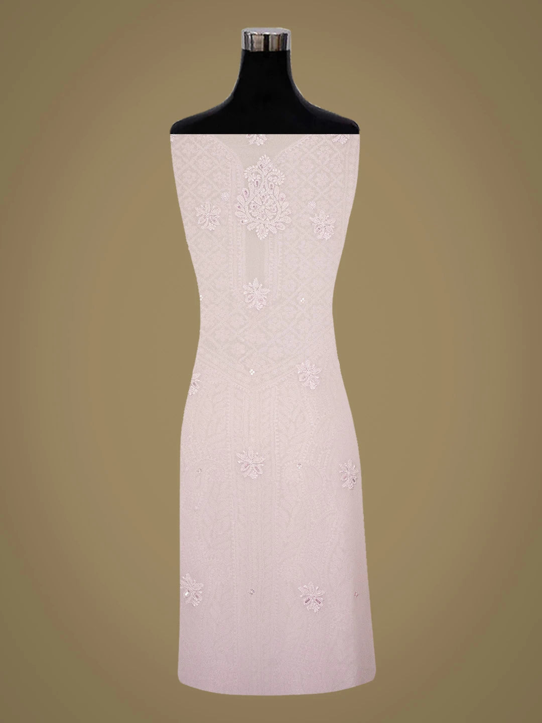 Ada Hand Embroidered Lavender Viscose Georgette Lucknowi Chikankari Unstitched Kurta Dupatta Set With Cutdana Work 01A685181