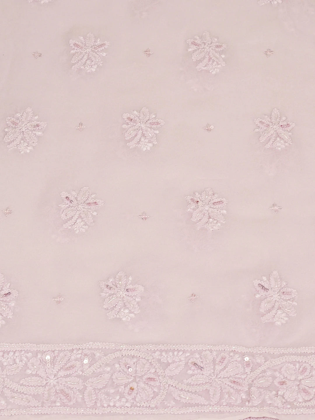Ada Hand Embroidered Lavender Viscose Georgette Lucknowi Chikankari Unstitched Kurta Dupatta Set With Cutdana Work 01A685181