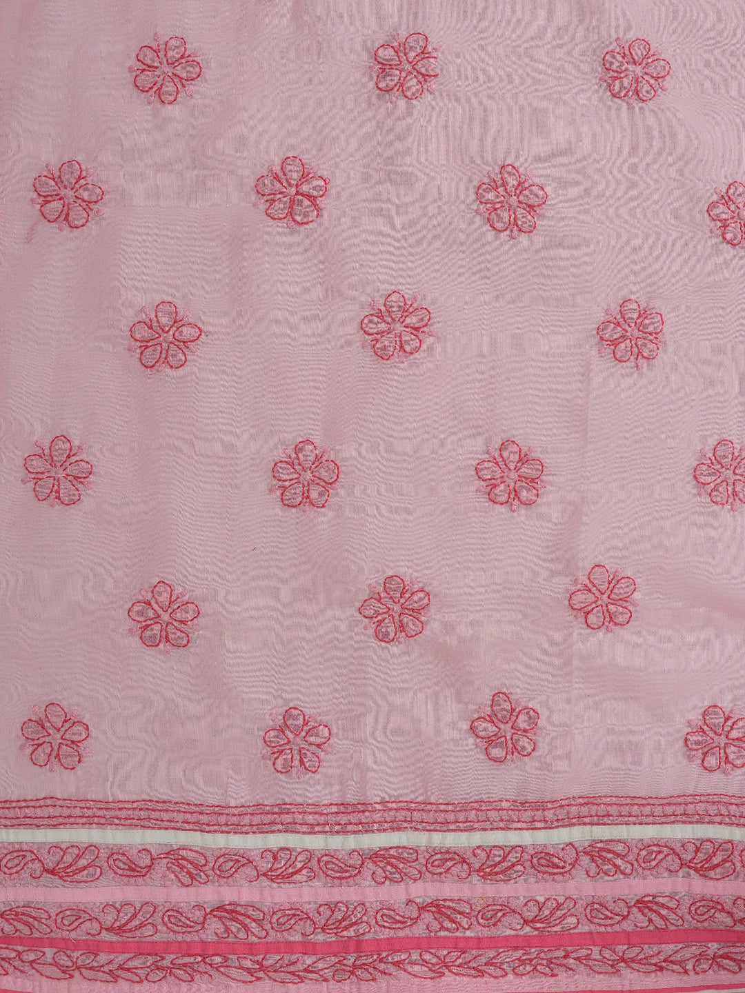 Ada Hand Embroidered Pink Cotton Lucknowi Chikankari Unstitched Suit Piece 01A317720