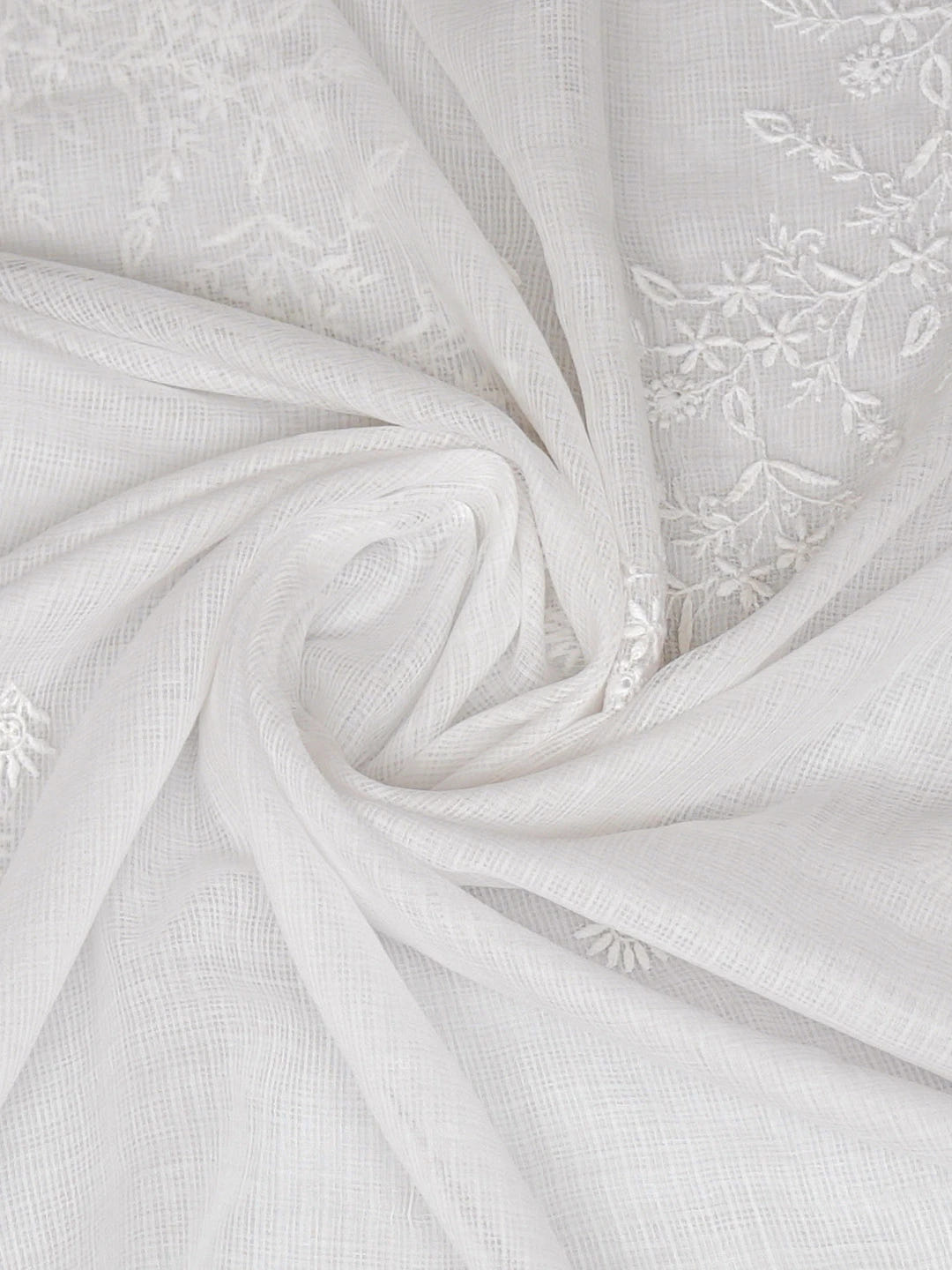 Ada Hand Embroidered Seasalt White Kota Lucknowi Chikankari Dupatta 01A728048