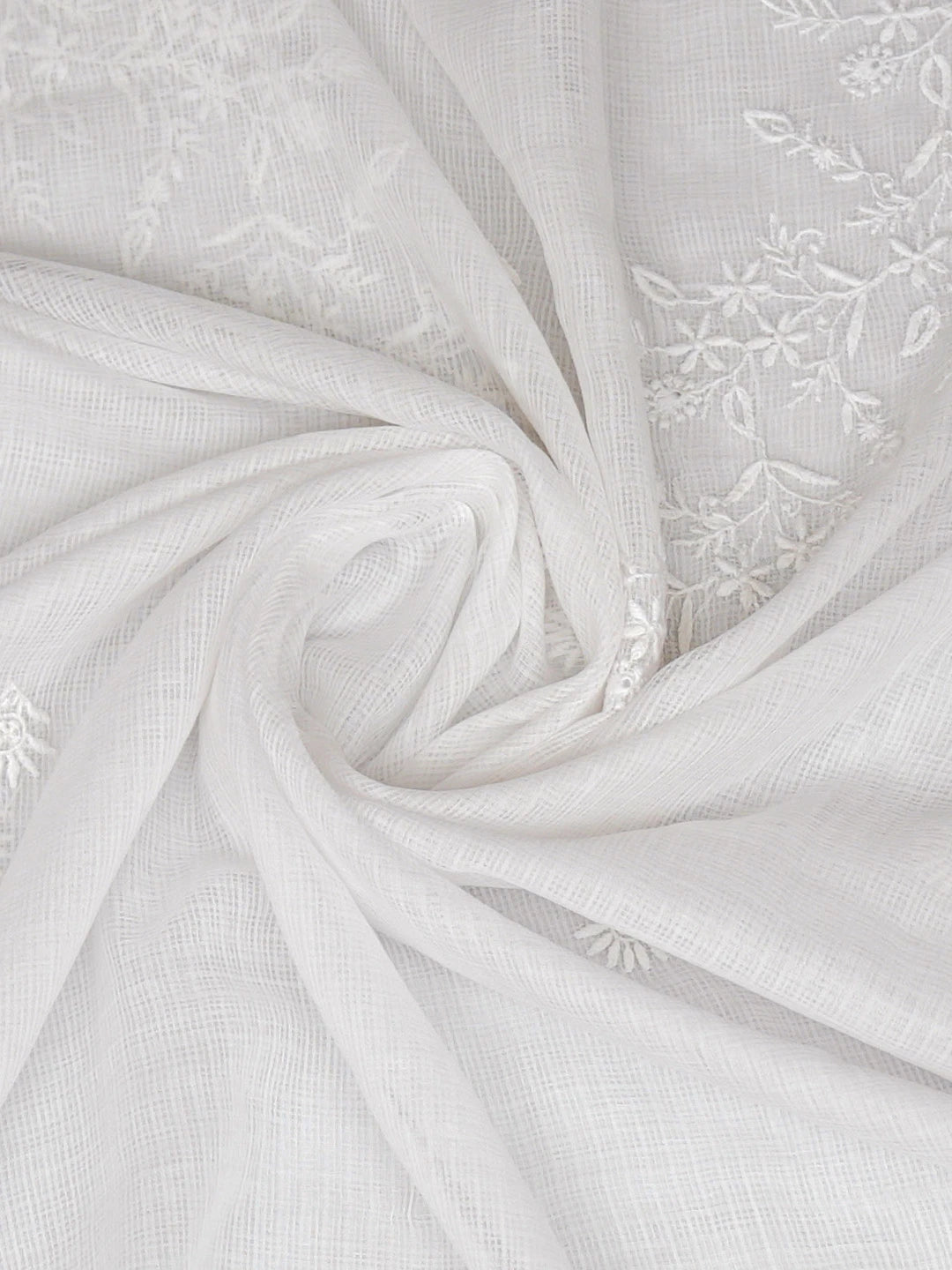 Ada Hand Embroidered Seasalt White Kota Lucknowi Chikankari Dupatta 01A728048