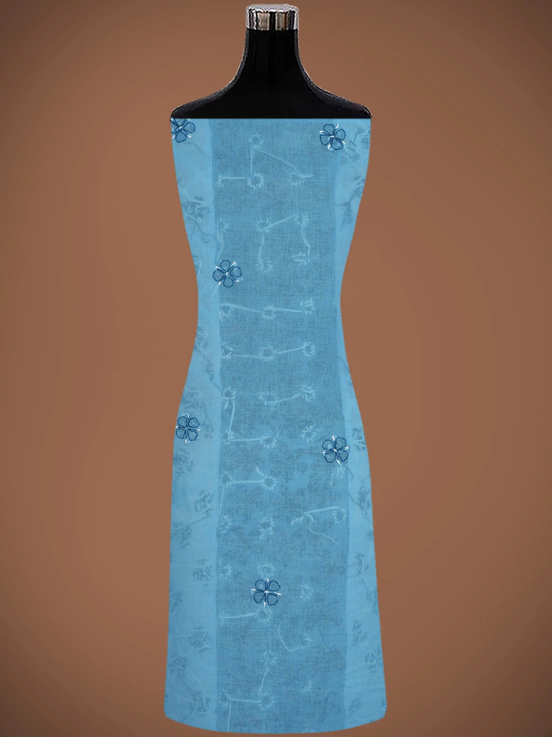 Ada Hand Embroidered Blue & White Cotton Lucknowi Chikankari Unstitched Suit Piece 01A680026