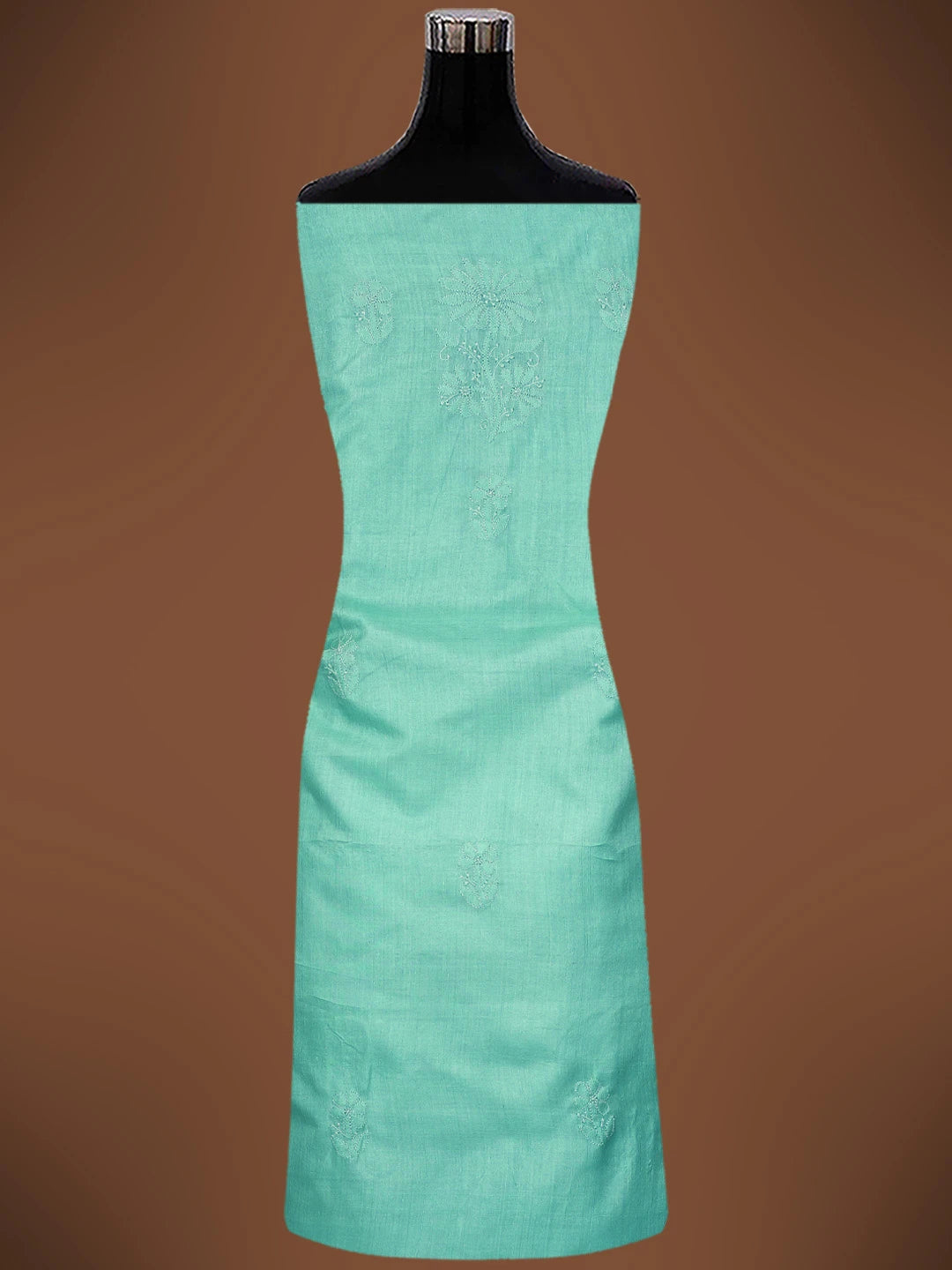 Ada Hand Embroidered Sea Green Silk Lucknowi Chikankari Unstitched Kurta Dupatta Set 01A729193