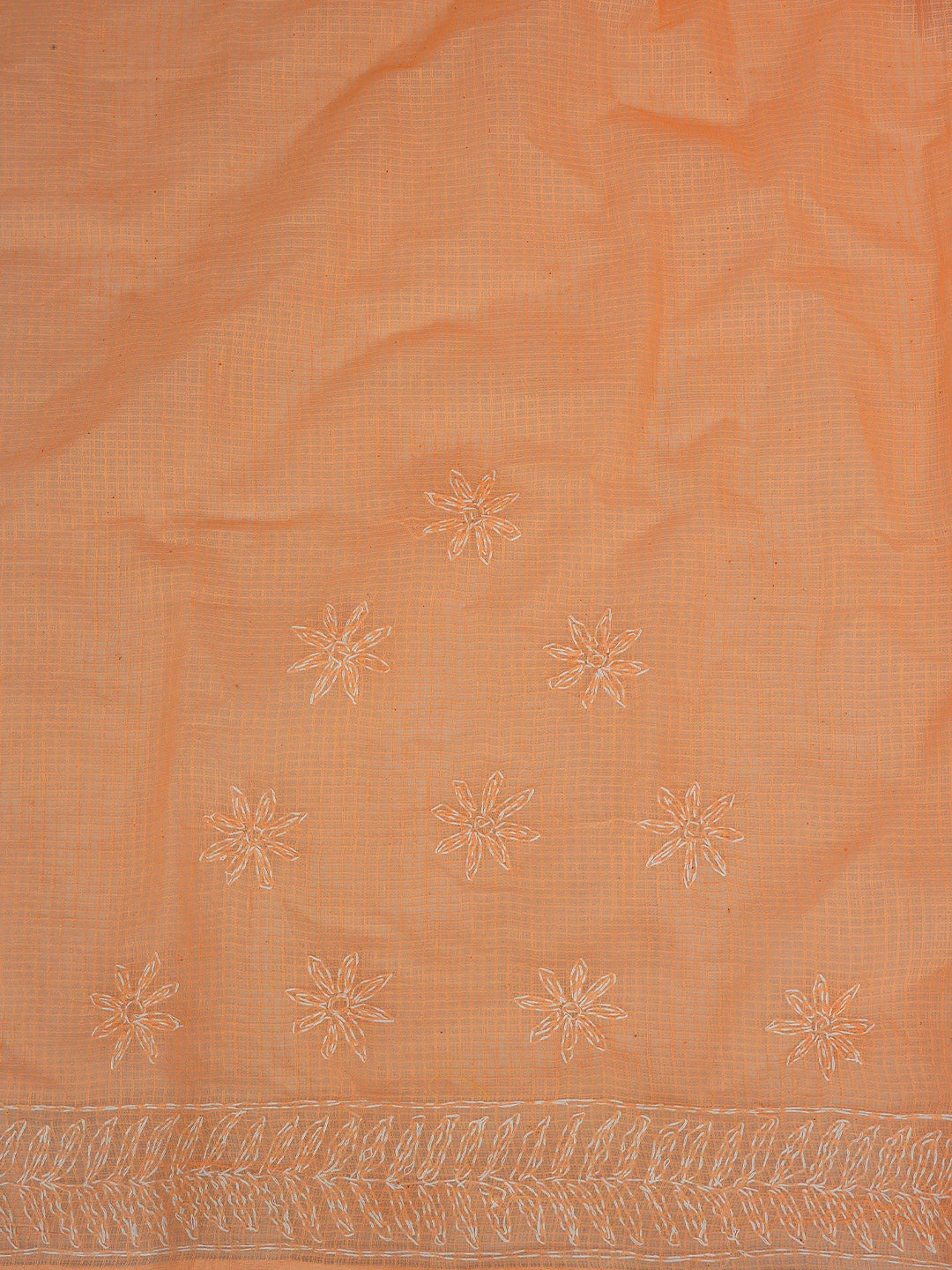 Ada Hand Embroidered Peach Kota Lucknowi Chikankari Saree and Blouse 01A711528