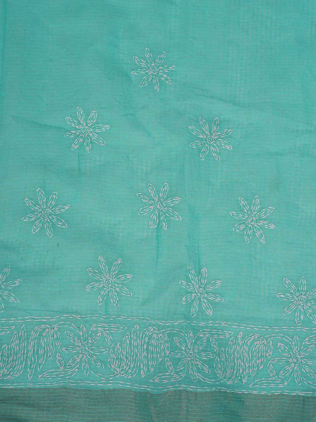 Ada Hand Embroidered Blue Kota Lucknowi Chikankari Saree and Blouse 01A711060