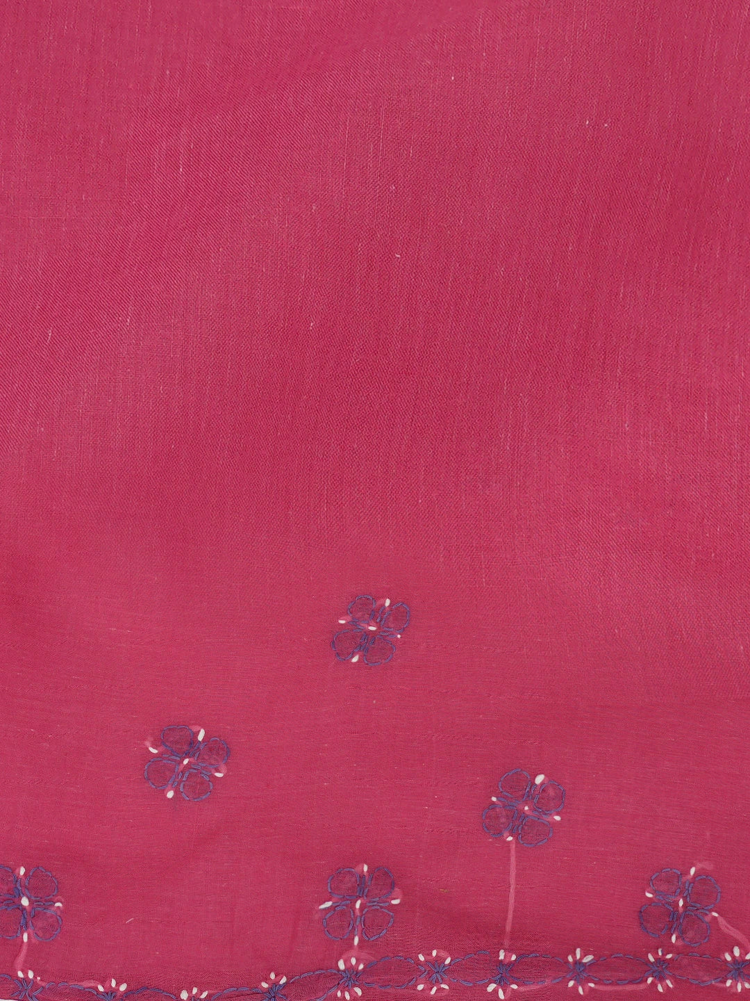 Ada Hand Embroidered Mulberry Pink & White Cotton Lucknowi Chikankari Unstitched Suit Piece 01A679982