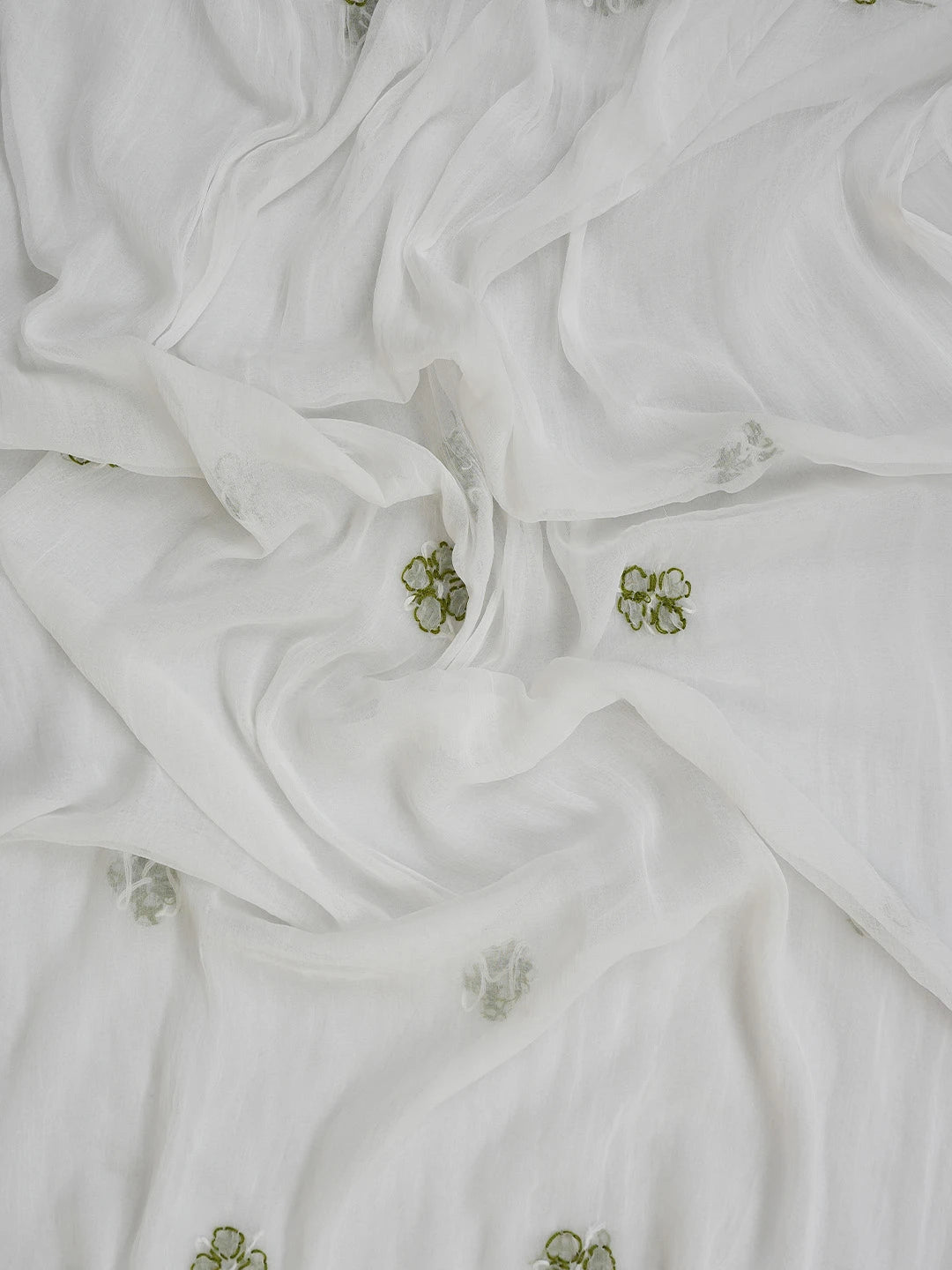 Ada Hand Embroidered Cream & Bright Yellow Cotton Lucknowi Chikankari Unstitched Suit Piece 01A680033