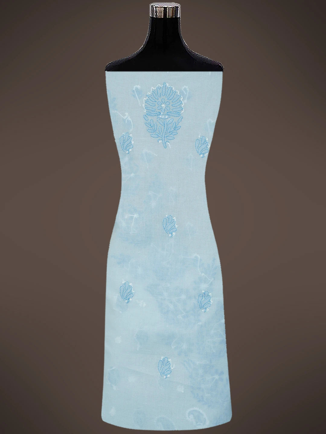 Ada Hand Embroidered Blue Cotton Lucknowi Chikankari Unstitched Suit Piece 01A713616