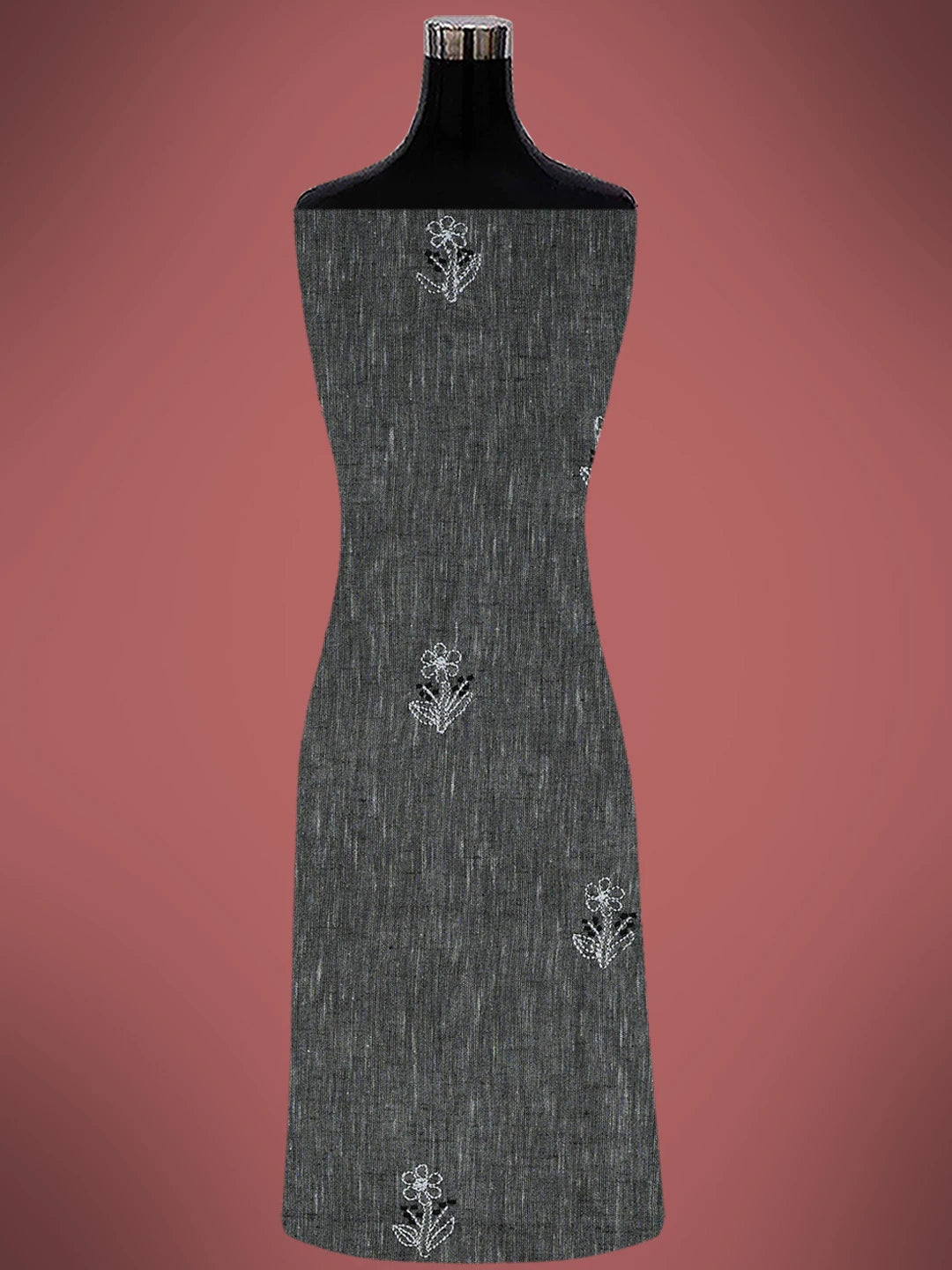Ada Hand Embroidered Grey Linen Lucknowi Chikankari Unstitched Suit Piece 01A679069