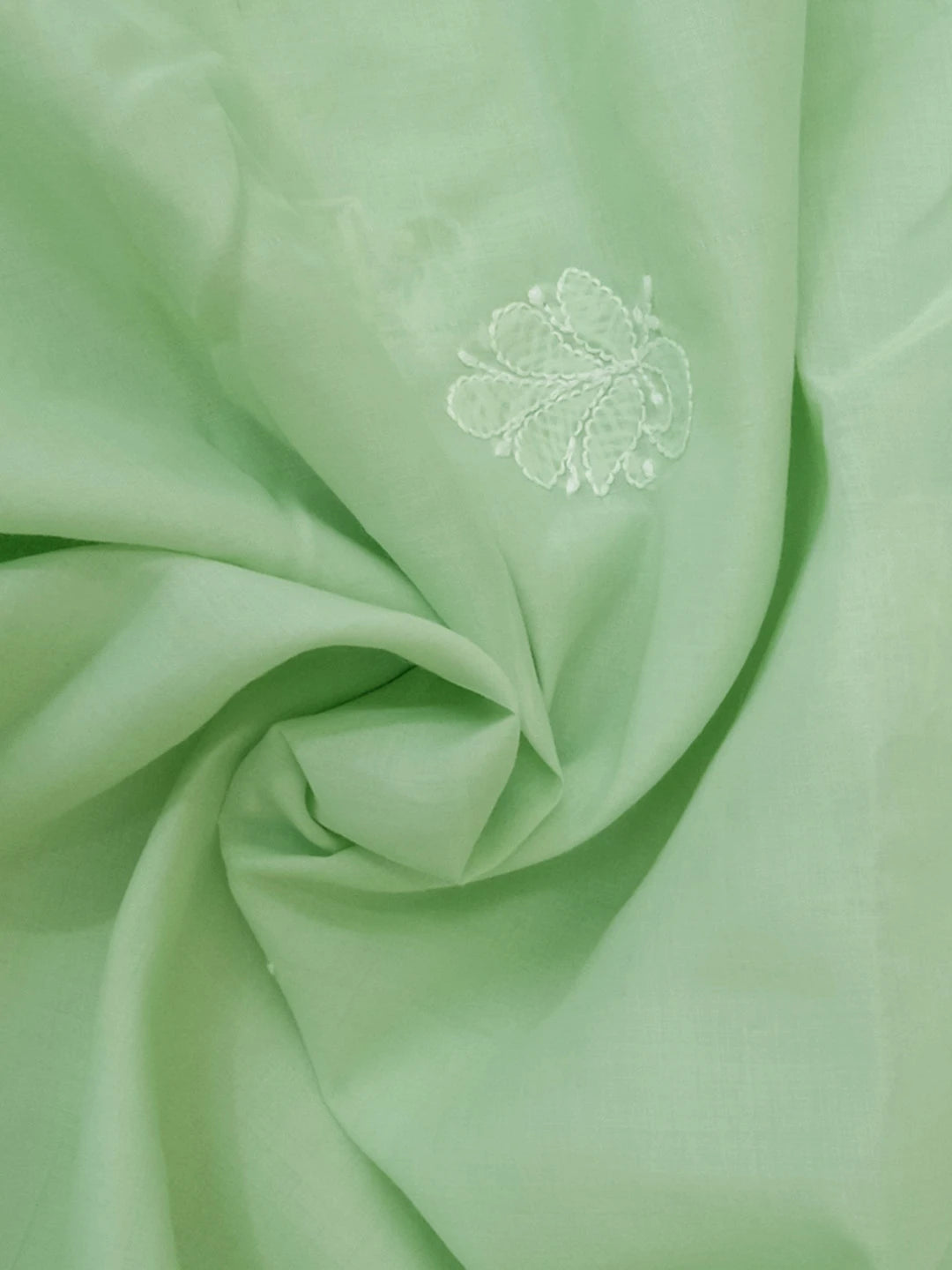 Ada Hand Embroidered Pista Green Cotton Lucknowi Chikankari Unstitched Suit Piece 01A723905