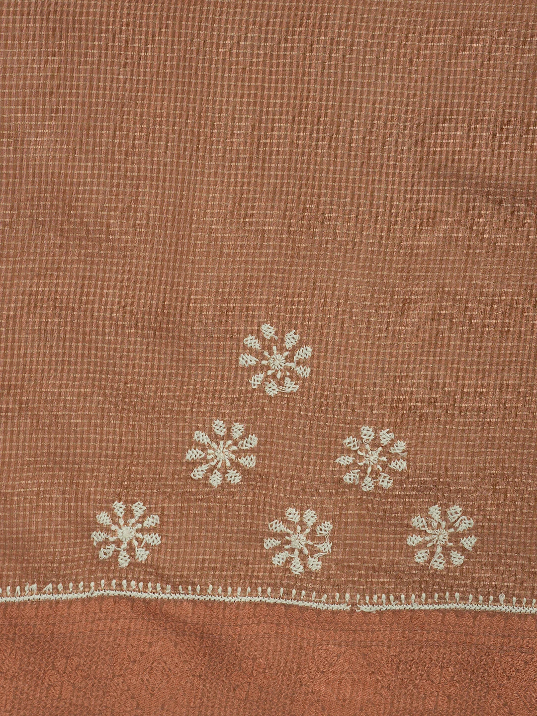 Ada Hand Embroidered Brown Chanderi Lucknowi Chikankari Saree and Blouse 01A729002