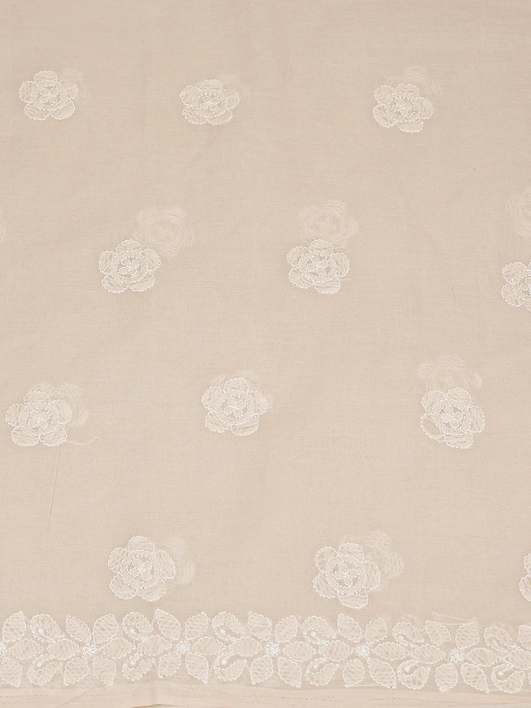 Ada Hand Embroidered Almond Brown Cotton Lucknowi Chikankari Unstitched Kurta Piece 01A734434