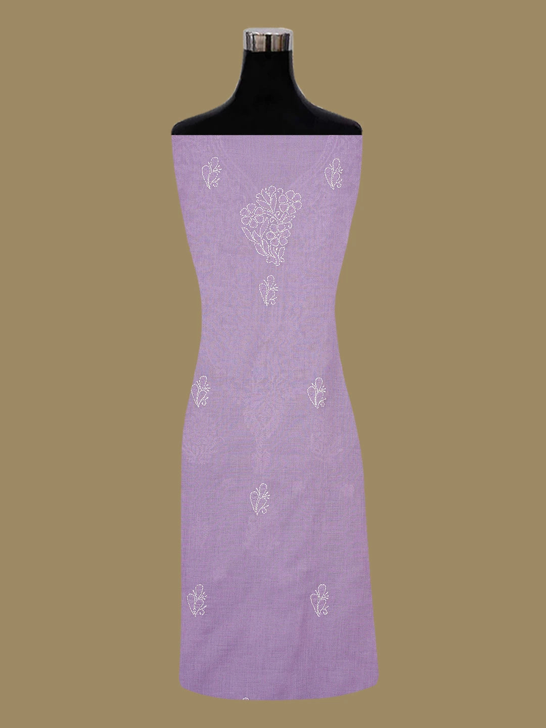 Ada Hand Embroidered Mauve Cotton Lucknowi Chikankari Unstitched Kurta Piece 01A704012