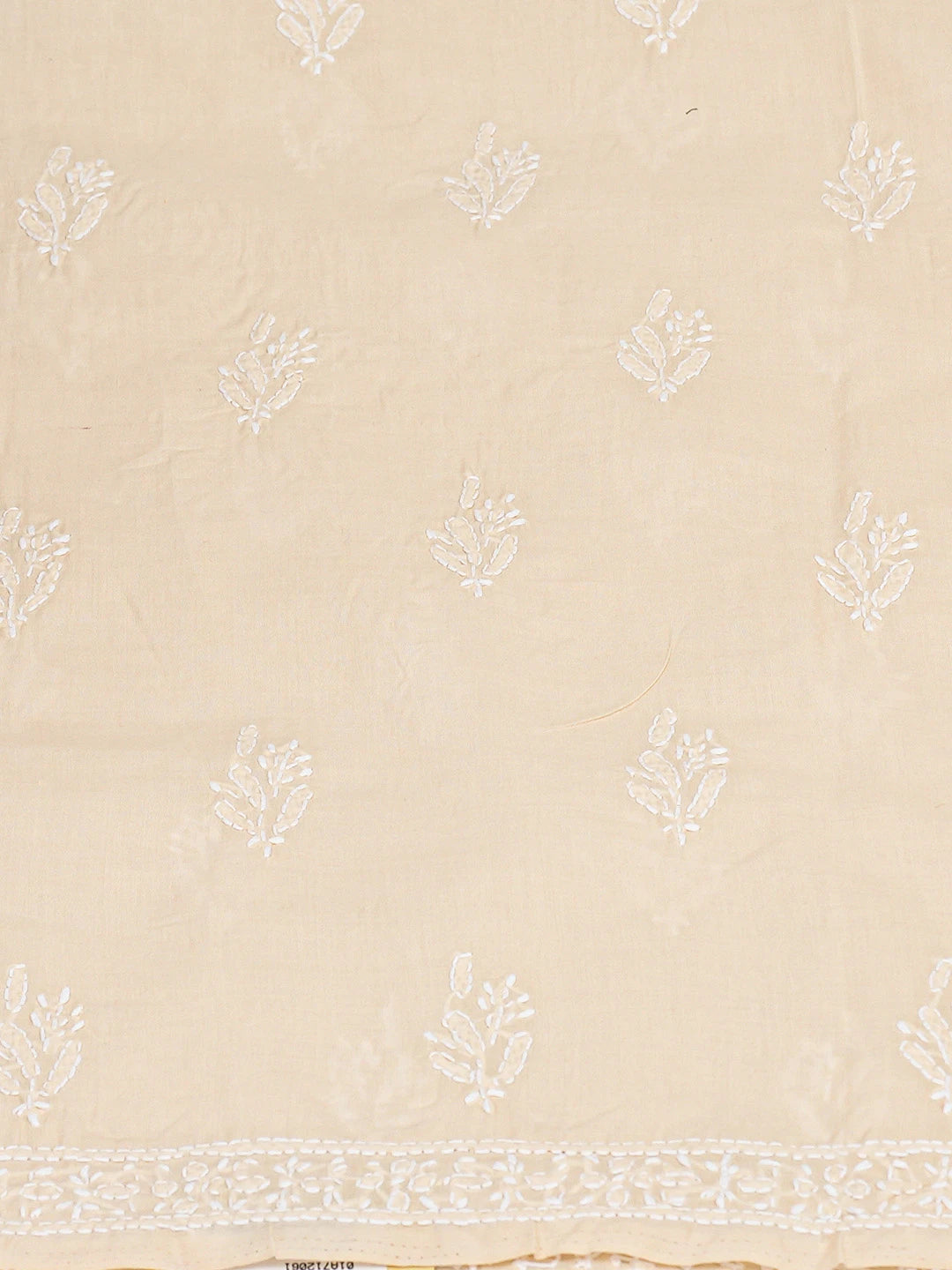 Ada Hand Embroidered Light Fawn Cotton Lucknowi Chikankari Unstitched Kurta Piece 01A712061