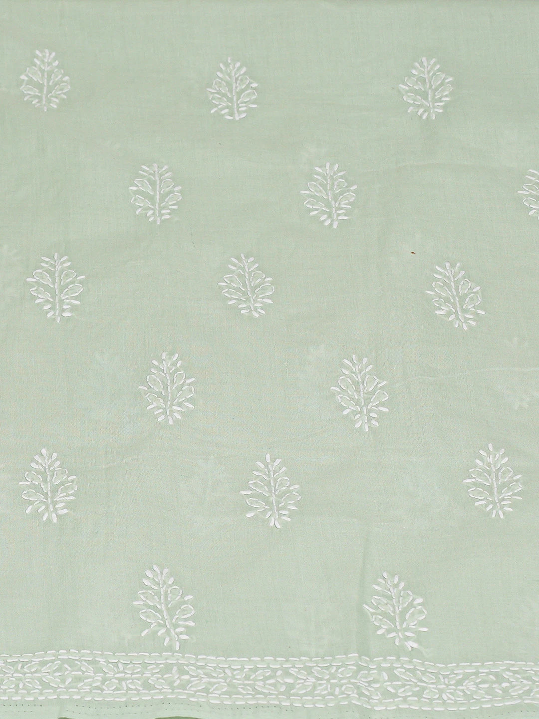 Ada Hand Embroidered Light Green Cotton Lucknowi Chikankari Unstitched Kurta Piece 01A712062