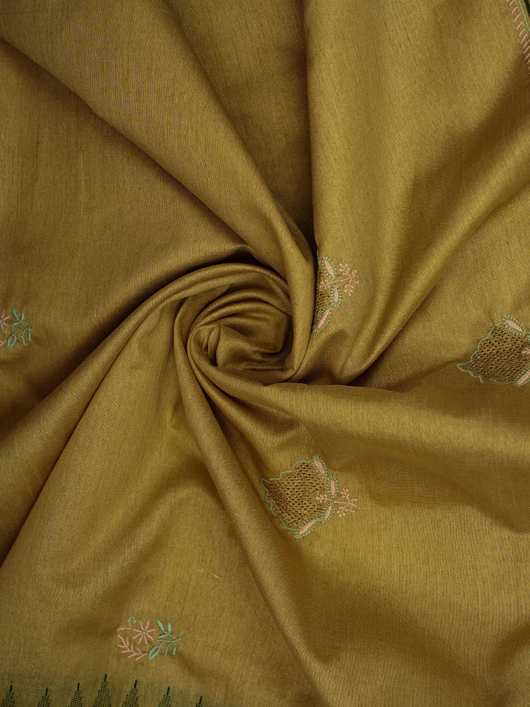 Ada Hand Embroidered Fawn Silk Lucknowi Chikankari Dupatta 01A218060