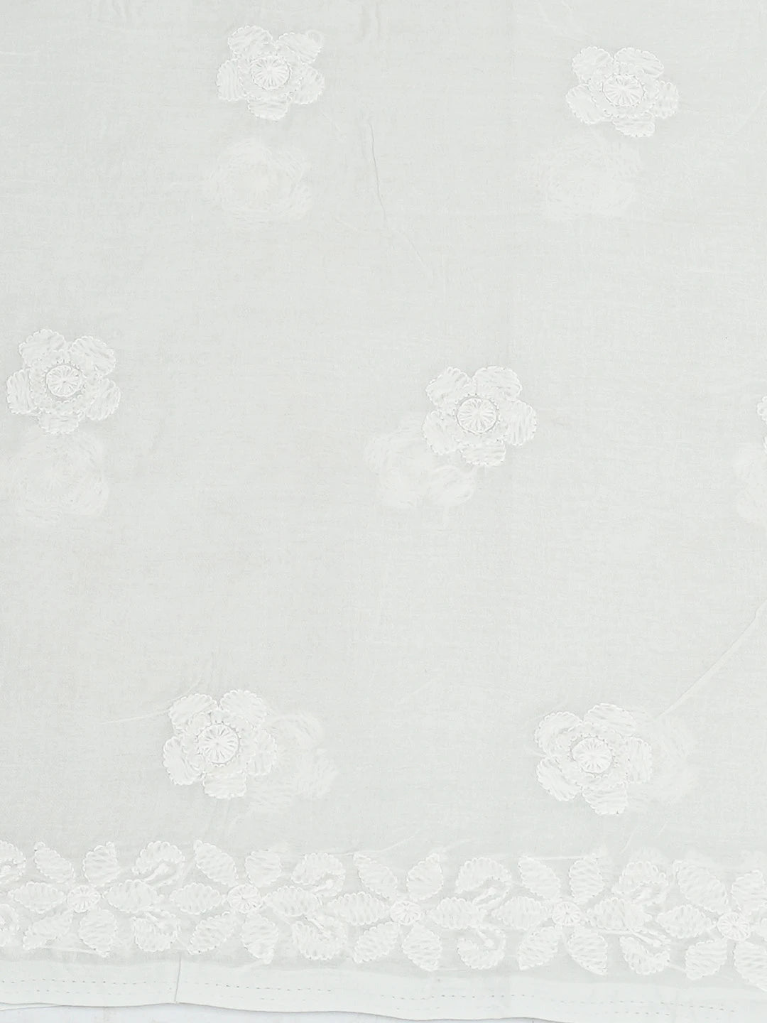 Ada Hand Embroidered Light Blue Cotton Lucknowi Chikankari Unstitched Kurta Piece 01A734435