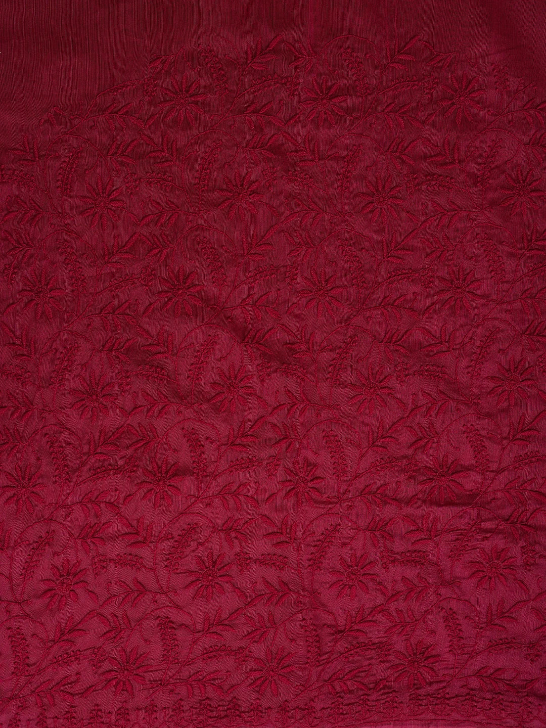 Ada Hand Embroidered Magenta Chanderi Lucknowi Chikankari Unstitched Kurta Dupatta Set 01A729202