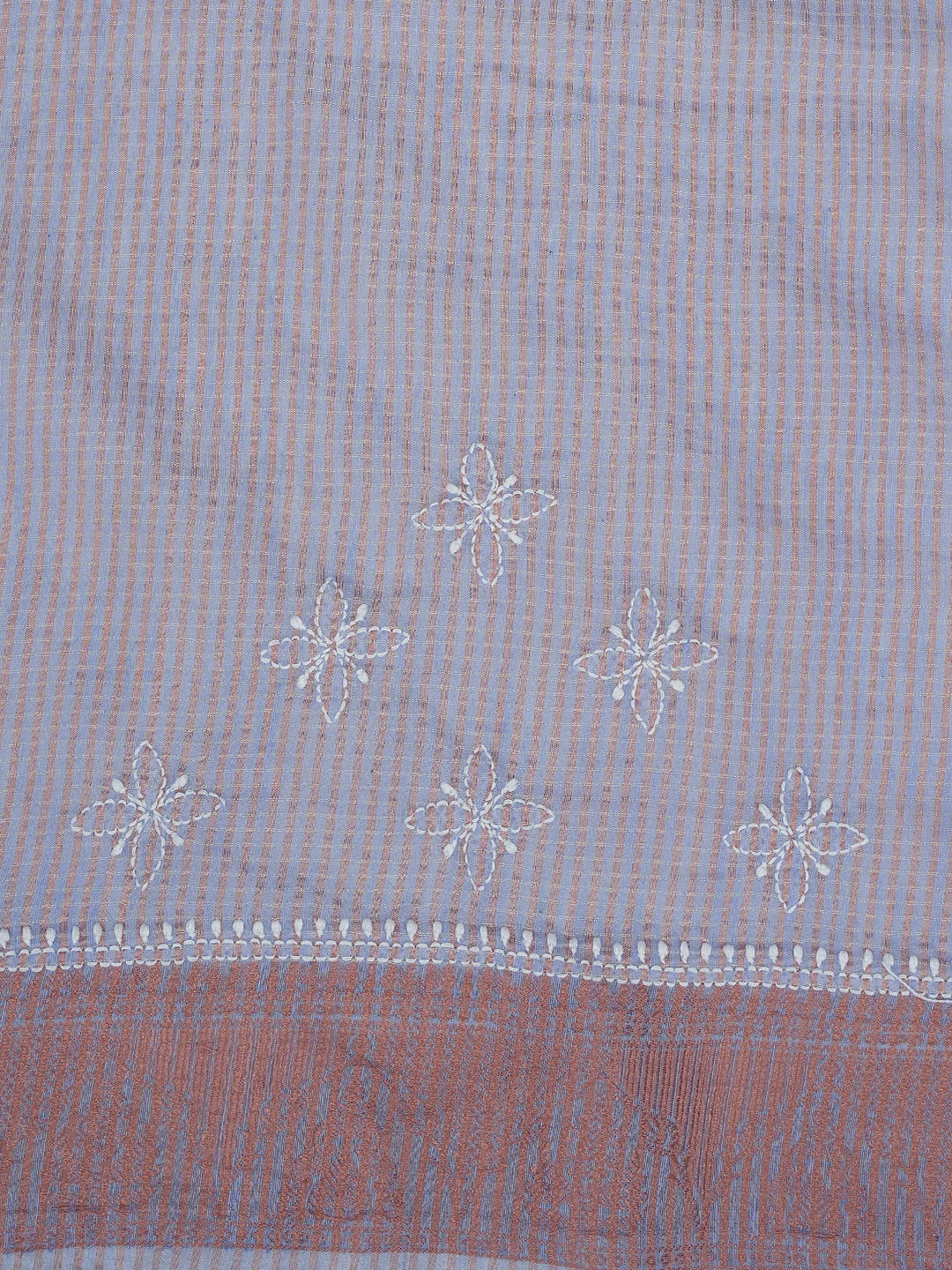 Ada Hand Embroidered Mauve Chanderi Lucknowi Chikankari Saree and Blouse 01A728982