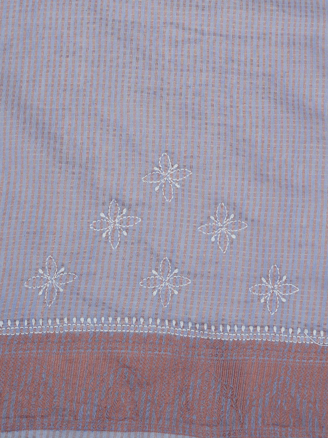 Ada Hand Embroidered Mauve Chanderi Lucknowi Chikankari Saree and Blouse 01A728982