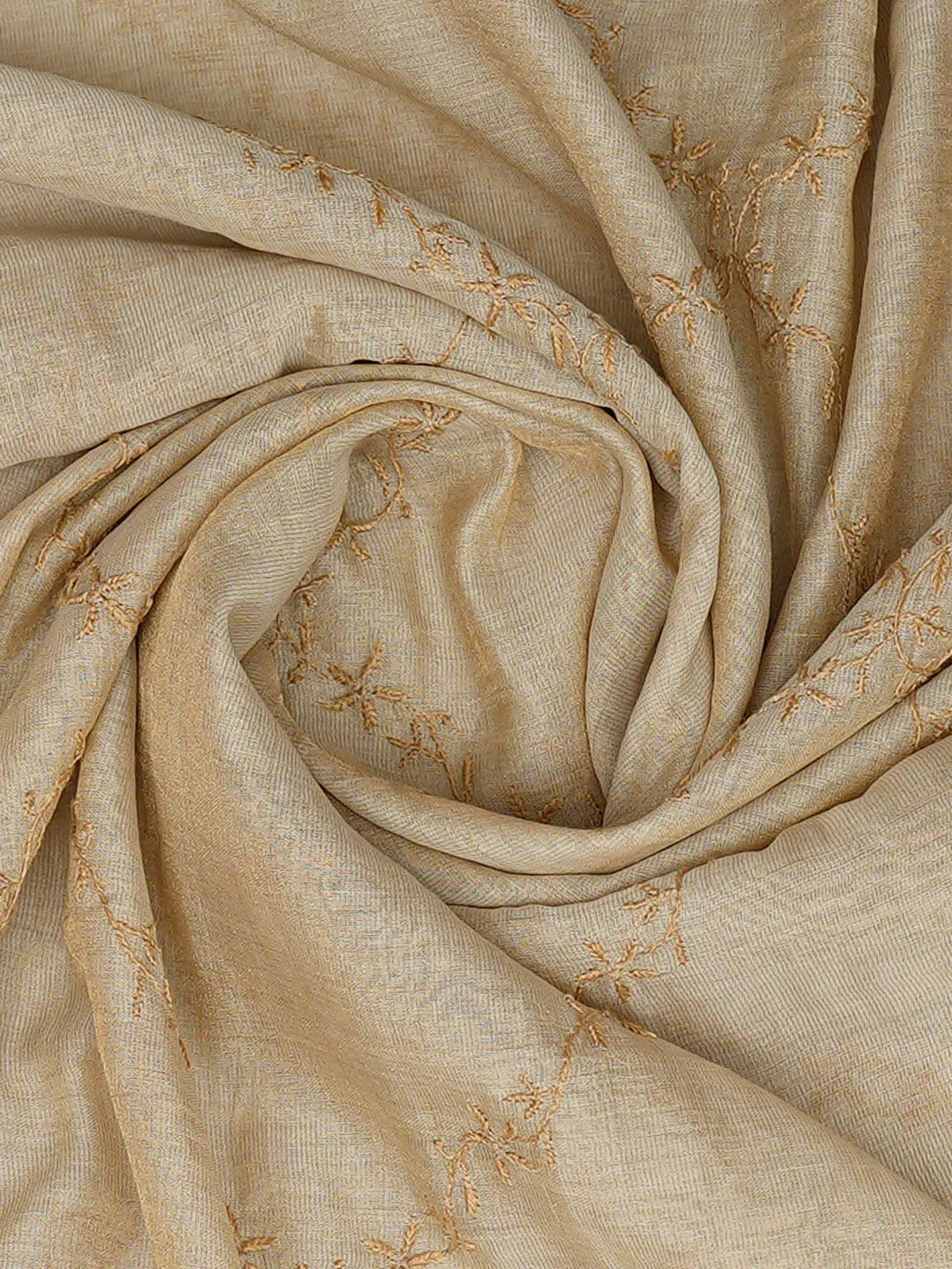 Ada Hand Embroidered Fawn Silk Lucknowi Chikankari Dupatta 01A681125